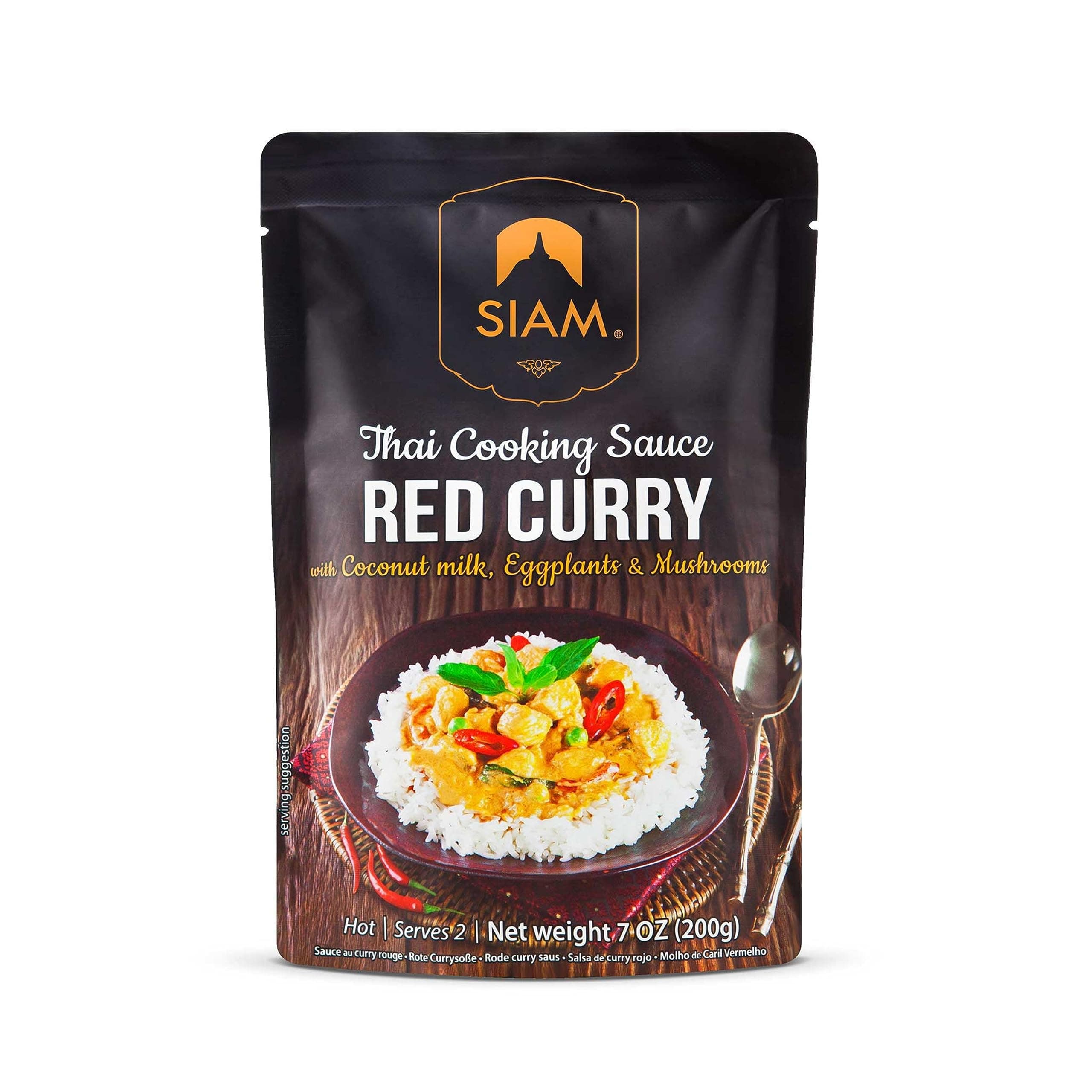 DE SIAM Red Curry Sauce, 200 gm - Authentic Thai Cuisine,Gluten free,Vegetarian, Preservative free