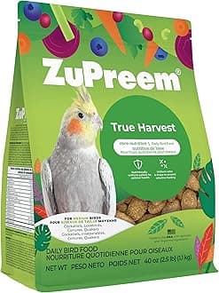 Natural Bird Pellets, Daily Bird Food for Cockatiel, Lovebird, Quaker, Small Conure, Lorikeet, Core Nutrition for Medium Birds, Added Vitamins, Cockatiel Pellets (M, 2.5 lbs)