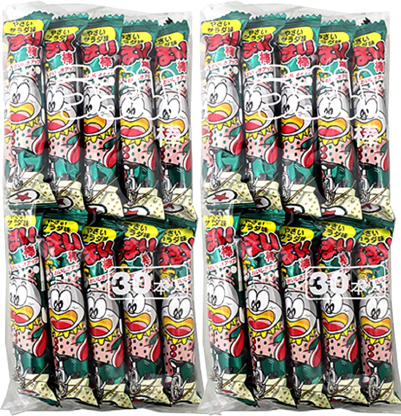 Umaibo Yasai Salad Flavor 6.34oz) (2pack)