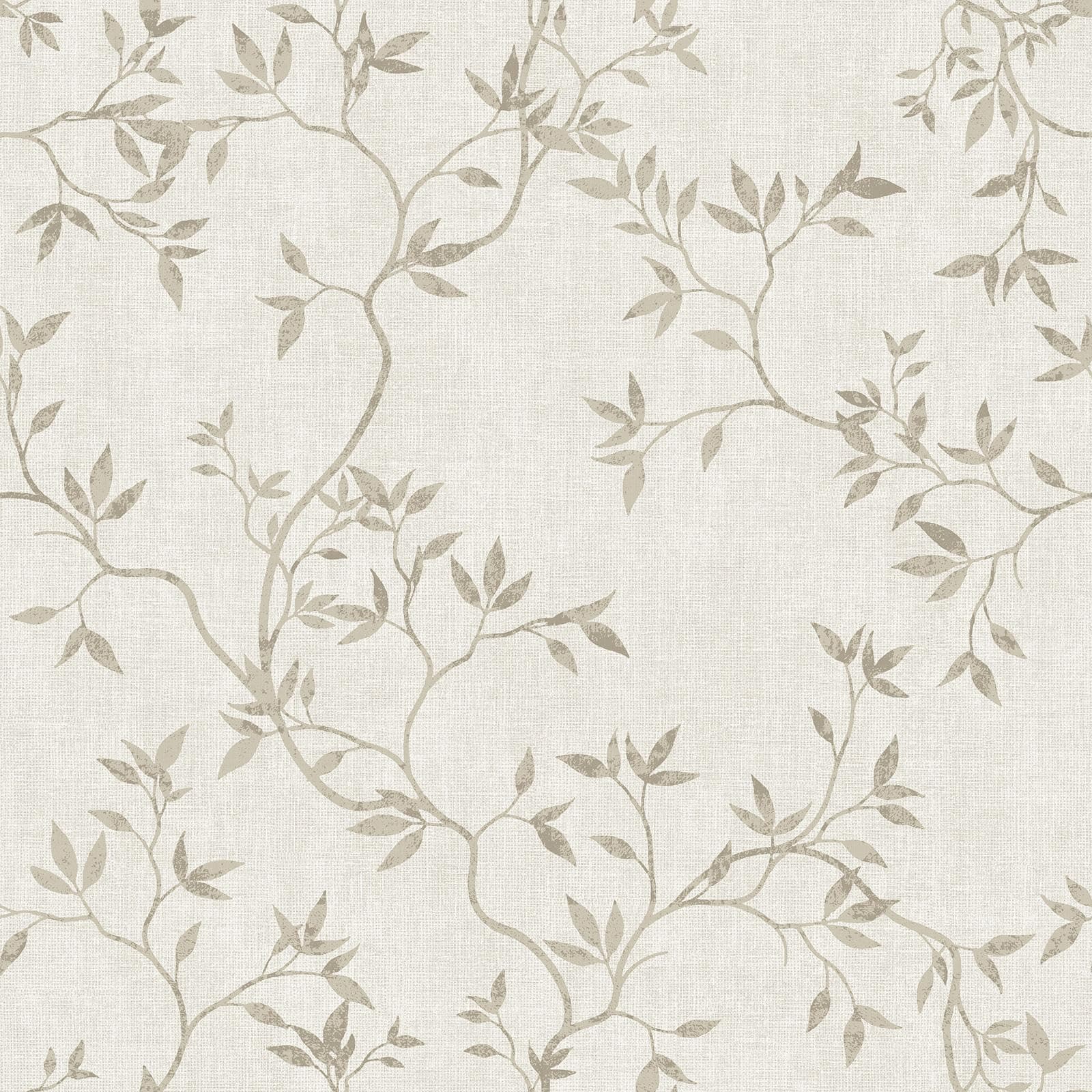 Darcy James Collection Japandi Leaf Scandinavian Minimalistic Style Textured Effect Wallpaper Perfect for Living Rooms, Romantic Bedrooms, Feature Walls Cream Muriva 173573