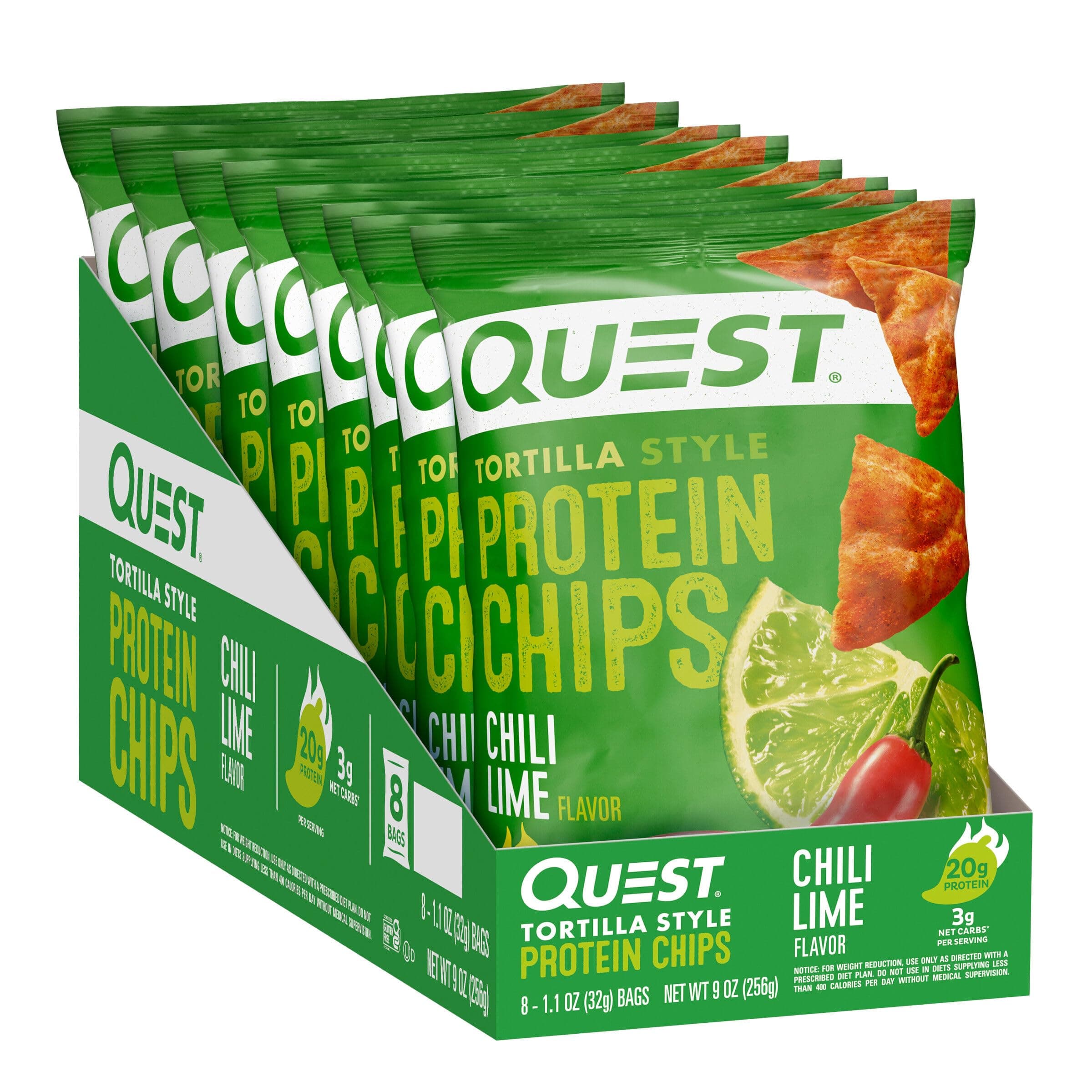 Quest Nutrition Tortilla Style Protein Chips, Chili Lime, 8 Count