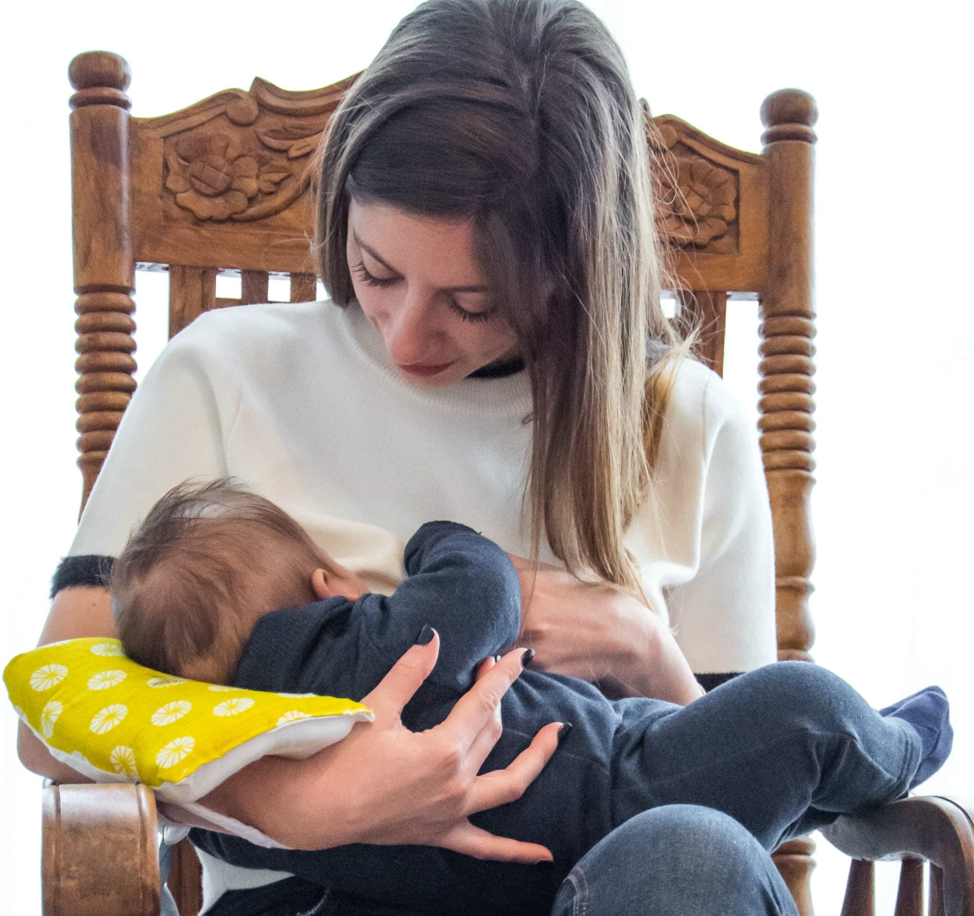 Friendly Deer Slip-on Arm Nursing Pillow & Plush w/Slip-Cover & Carry Bag 8.5 x 7 x 2.75 in