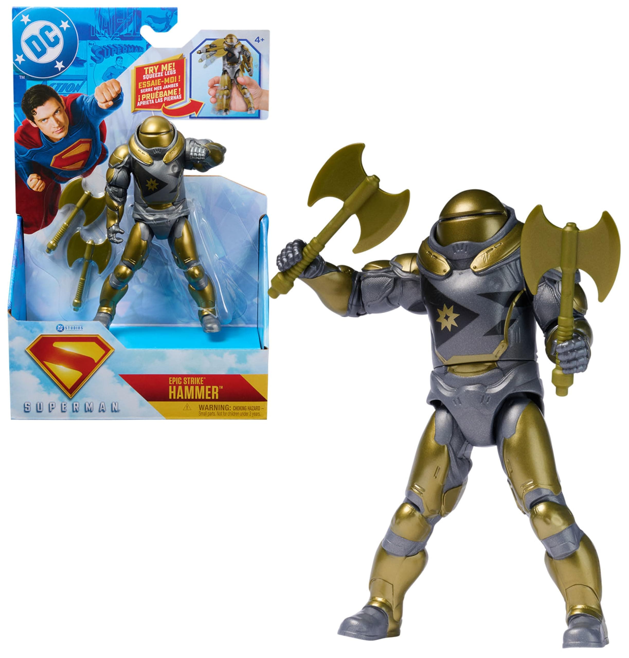 DC Comics, SUPERMAN, Green Lantern, Epic Strike Action Figure, 15-cm Tall, Authentic Movie Styling, Includes 2 Accessories, Kids’ Toys for Boys and Girls Aged 4 and Up