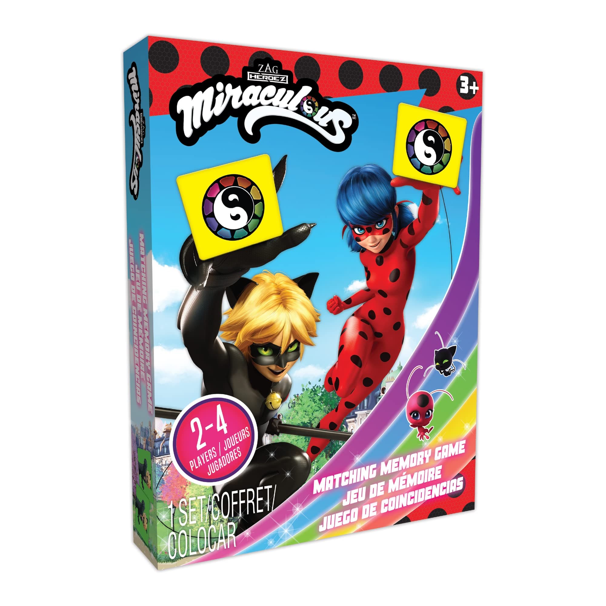 TCG Toys Miraculous Ladybug - Memory Matching Card Game - Featuring 72 Full Color Pieces - Promote and Improve Memory & Sensory Development Skills. Great Birthday Gift for Boys and Girls