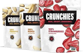 Crunchies Freeze-Dried Fruit Variety Packs, 100% All Natural Crispy Fruit, Non GMO and Kosher, Resealable Freeze Dried Fruit Snack Bags, Pack of 6 (Tropical Variety Pack)