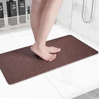 Non-Slip Bathtub Mat, Anti Slip Shower Mat, Fast Drying Bathtub Mats, Foot Scrubber Mat, Anti Slip Mat for Tub, Floor, Bathroom, Kitchen, Home, Hotel (Brown 36"×24")