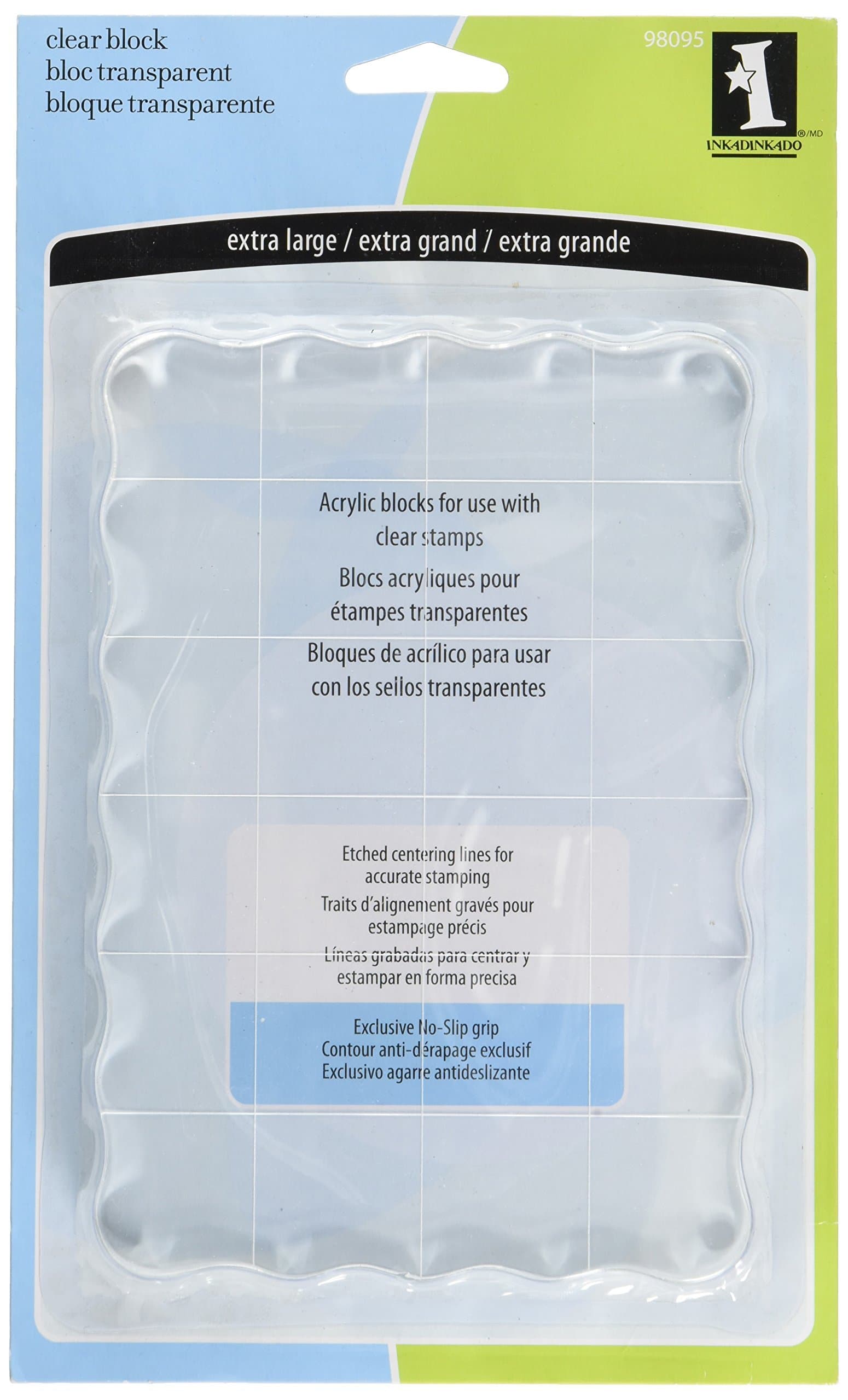 Inkadinkado Extra Large Acrylic Mounting Block for Clear Stamps, 4.5'' W x 6.5'' L