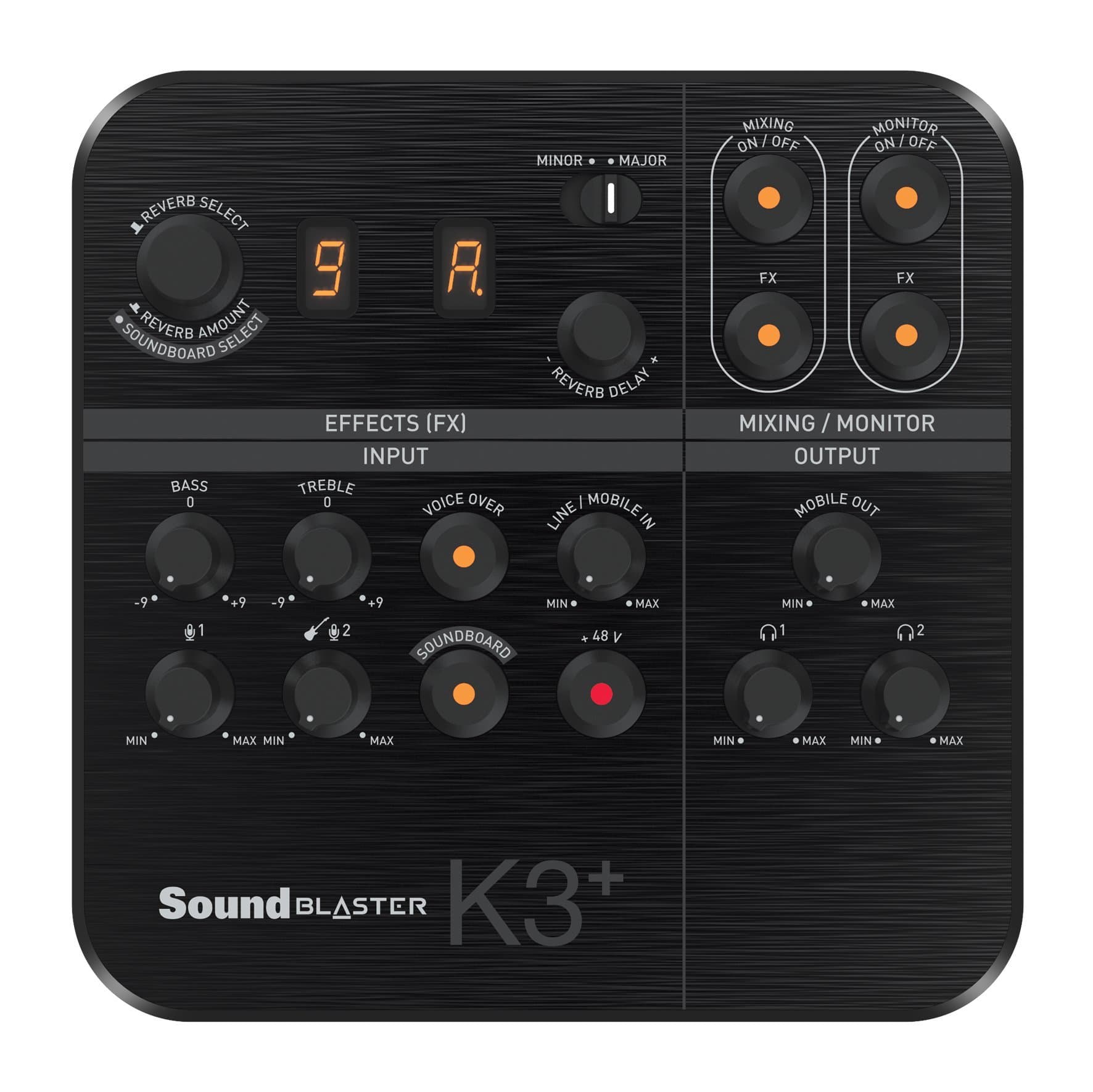 Creative Sound Blaster K3+ USb Powered 2 Channel Digital Mixer Amp/Dac/, Effects XLr Inputs With Phantom Power/Trs/Z Line