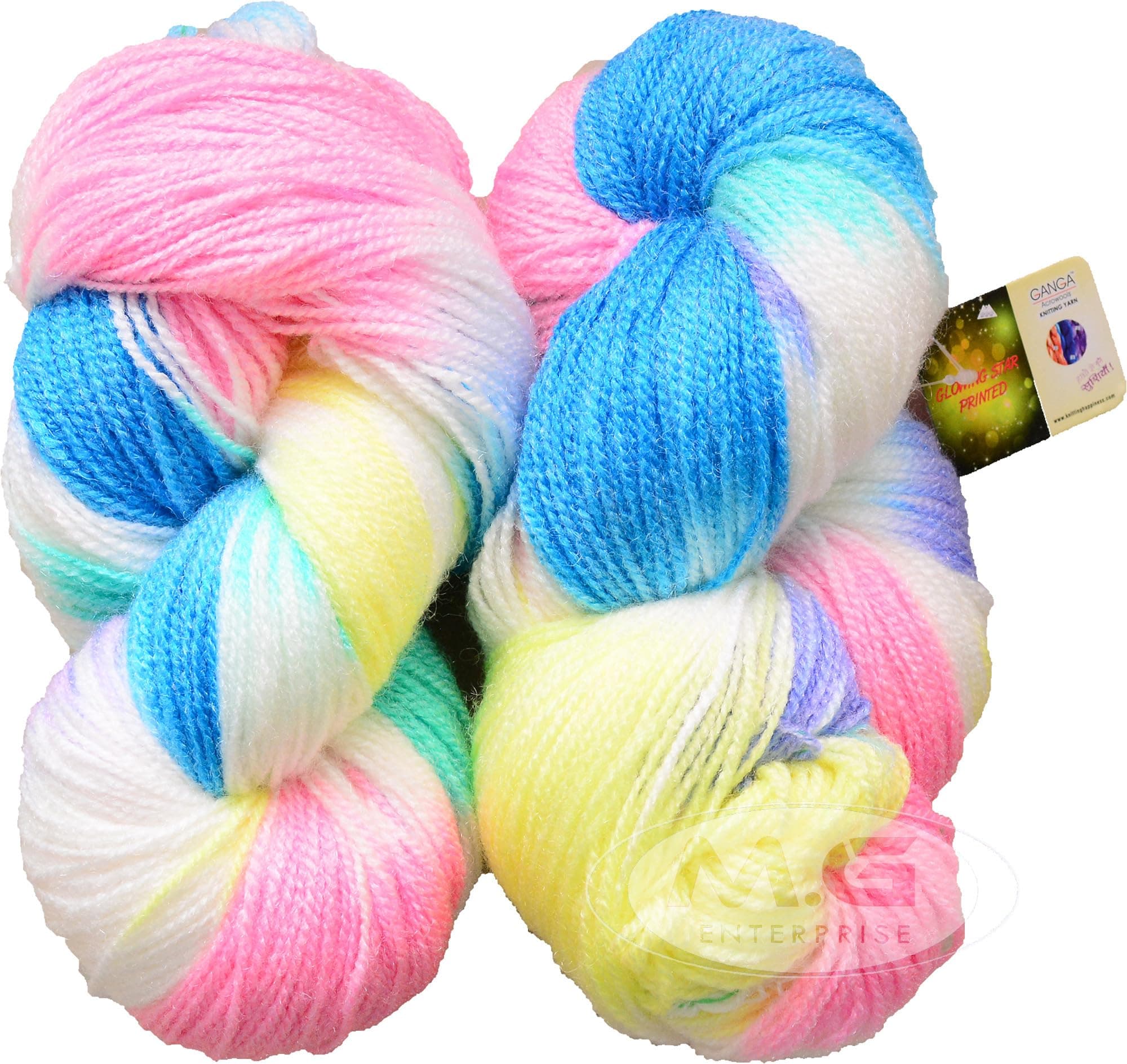 M.G ENTERPRISE Glow Knitting Yarn Wool, Blue Lily 200 GMS Woolen Crochet Yarn Thread. Best Used with Knitting Needles, Crochet Needles-SO Art-CJA