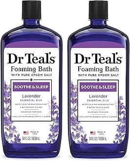 Dr Teal's Foaming Bath with Pure Epsom Salt, Soothe & Sleep with Lavender, 34 fl oz (Pack of 2)