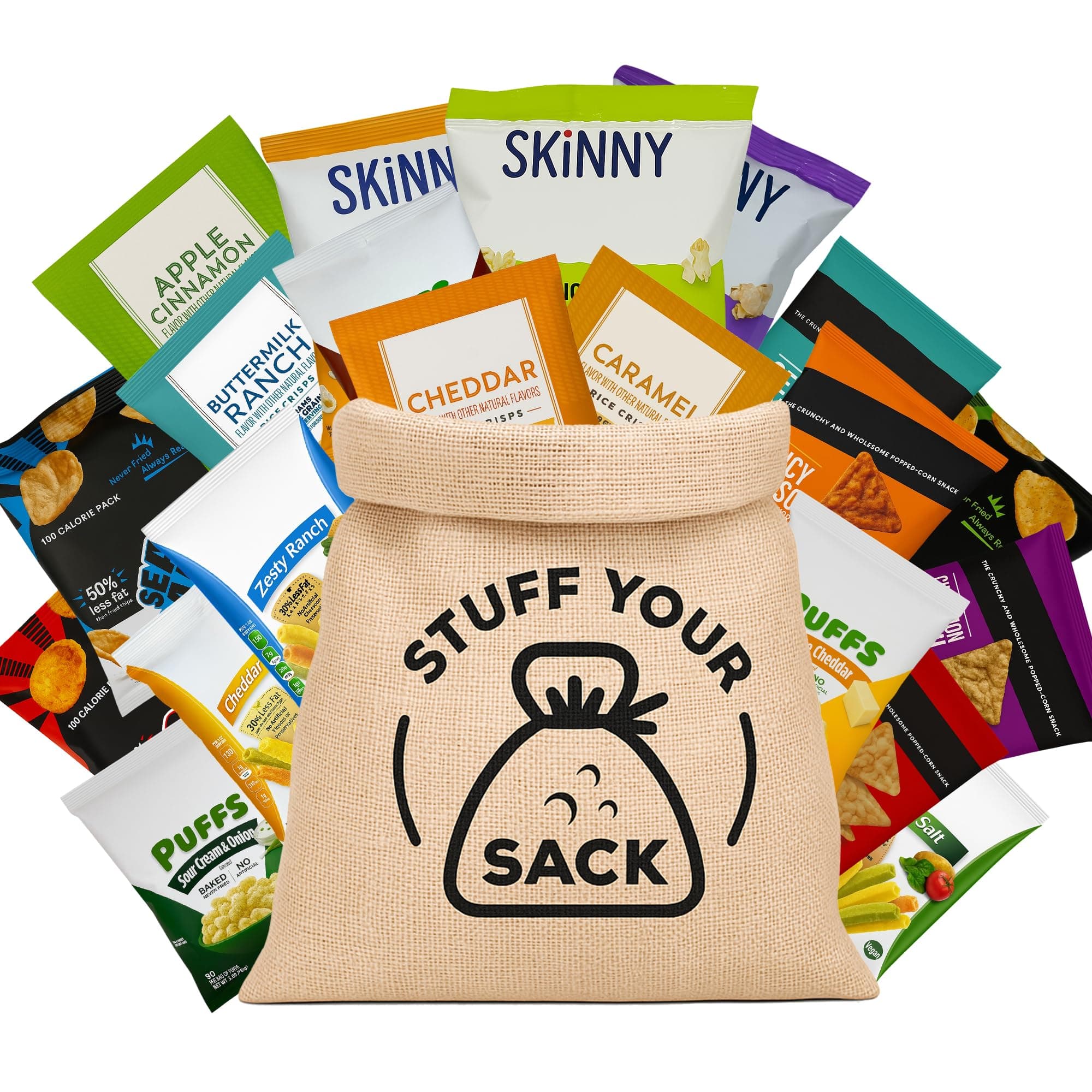 STUFF YOUR SACK Healthy s Variety Pack for Adults - 35 Pack | Healthy Chips, Popcorn & Crisps - Box Variety for Home or Office
