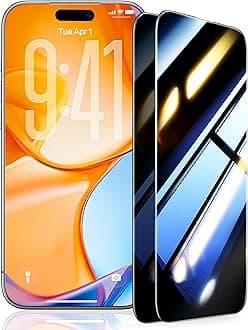 UltraGlass 9H+ Glass for iPhone 15 Pro Max Privacy Screen Protector [Invisible Privacy Armor] Screen Protector 15 Pro Max Tempered [Full Coverage & Longest Durable] 15 ProMax, 2 Pack