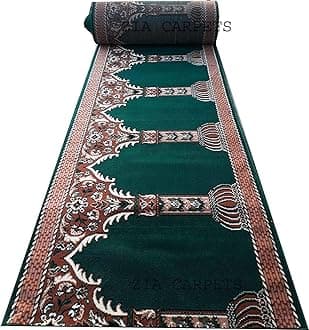 zia carpets Washable ZANAMAZ Prayer Carpet for MASJID (Mosque) & Gallery Carpet with 0.5 INCH Thickness 4 x 35 feet ZANAMAZ Carpet