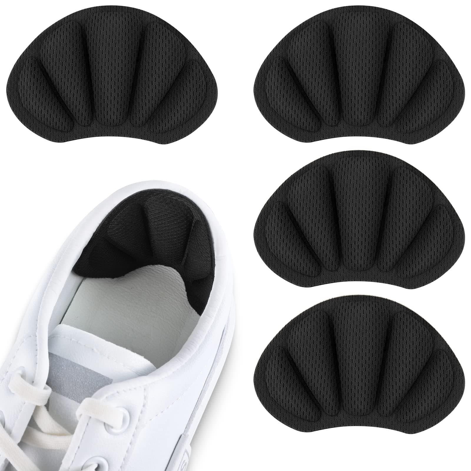 2 Pair Sneaker Repair Patch, Heel Patch, Shoe Heel Repair Sneaker, Leather Heel Protector, Heel Pad Repair for Most Types, Black