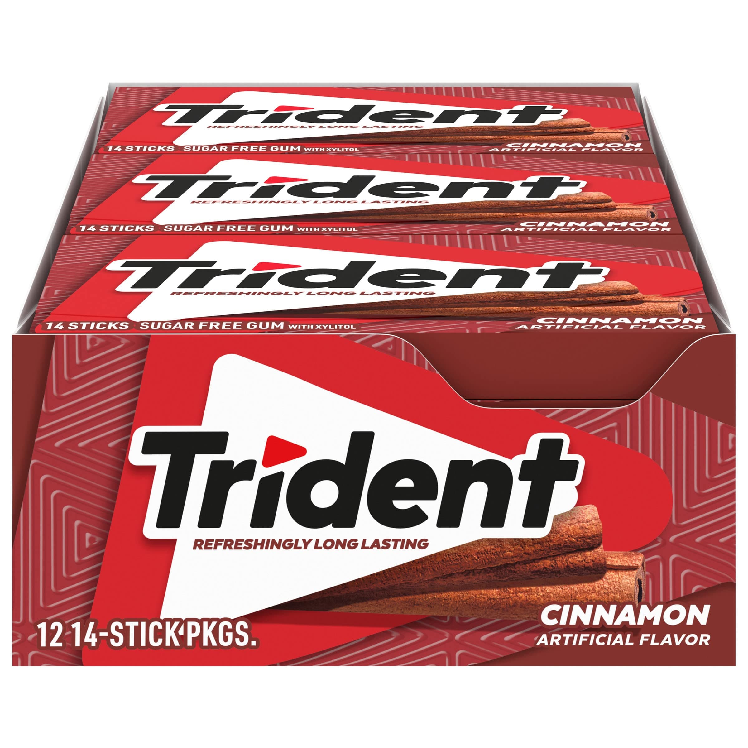Trident Cinnamon Sugar Free Gum, 14 Sticks, 26 g, 12 Pack