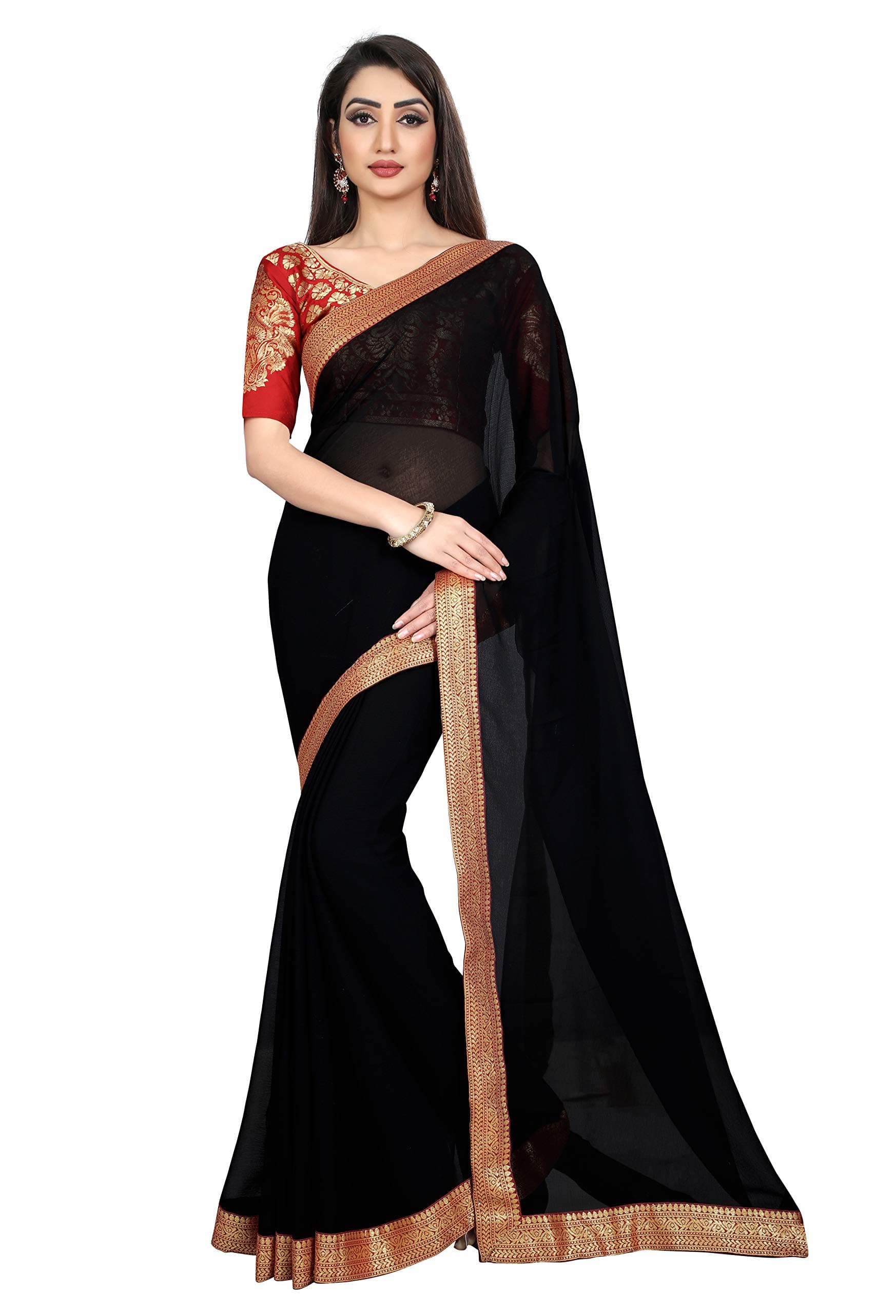 ANAND SAREES Chiffon Saree with Blouse Piece
