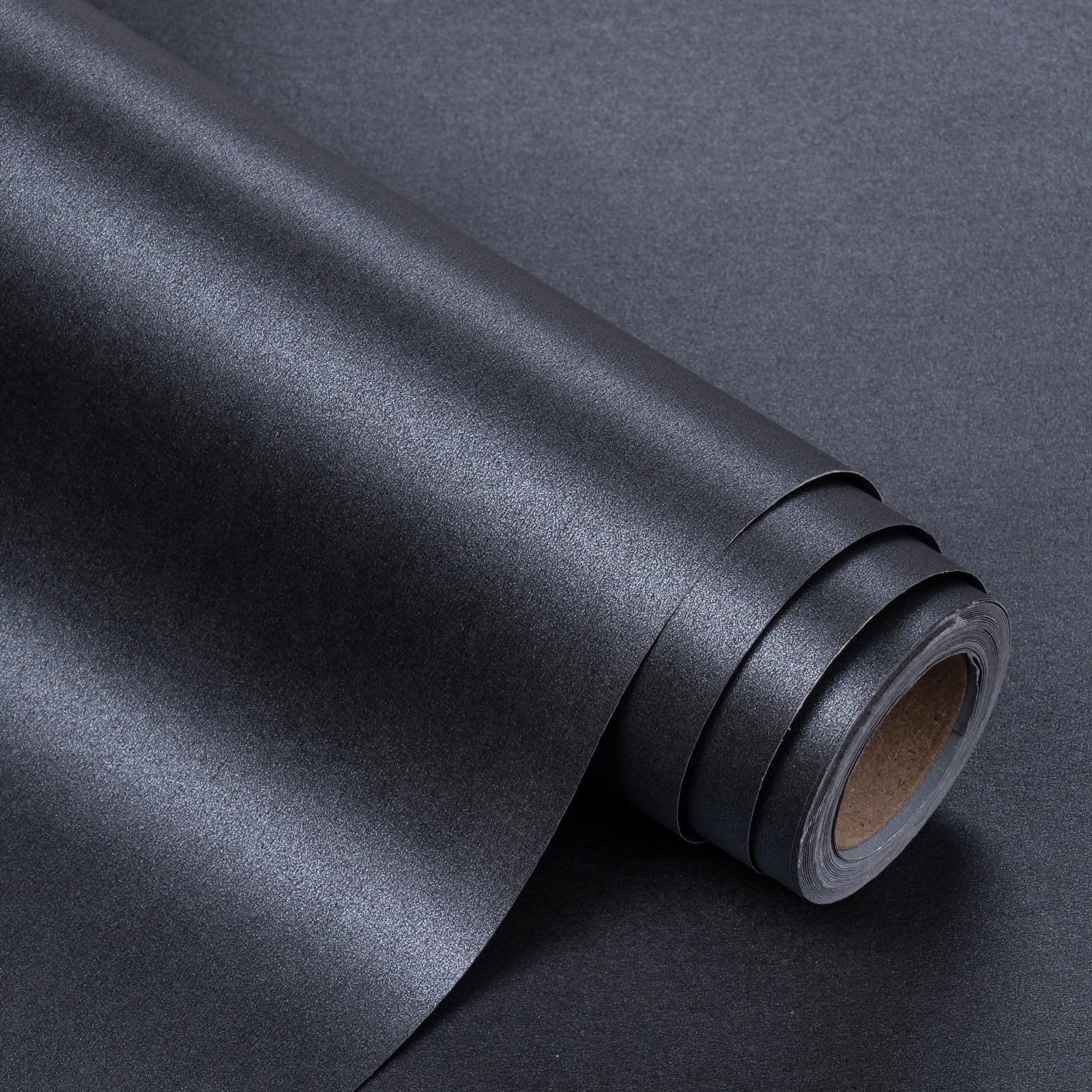 WRAPAHOLIC Matte Black Wrapping Paper, Solid Color Pearl Glossy Wrapping Paper - Perfect for Birthday,Baby Shower,Wedding,Graduation,Party - 17in x 32.8ft Roll, 46 Sq. Ft