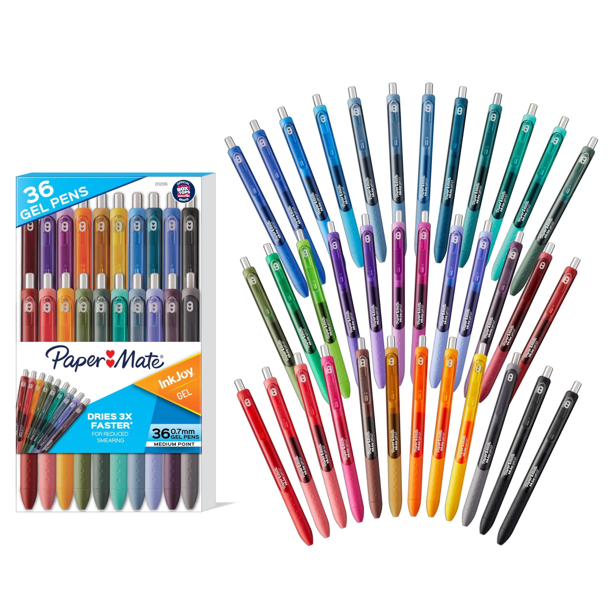 - Paper Mate InkJoy Gel Pens, Retractable, Medium Point (0.7 mm), 36 Count - Office Supplies, Smooth, Colorful Ink