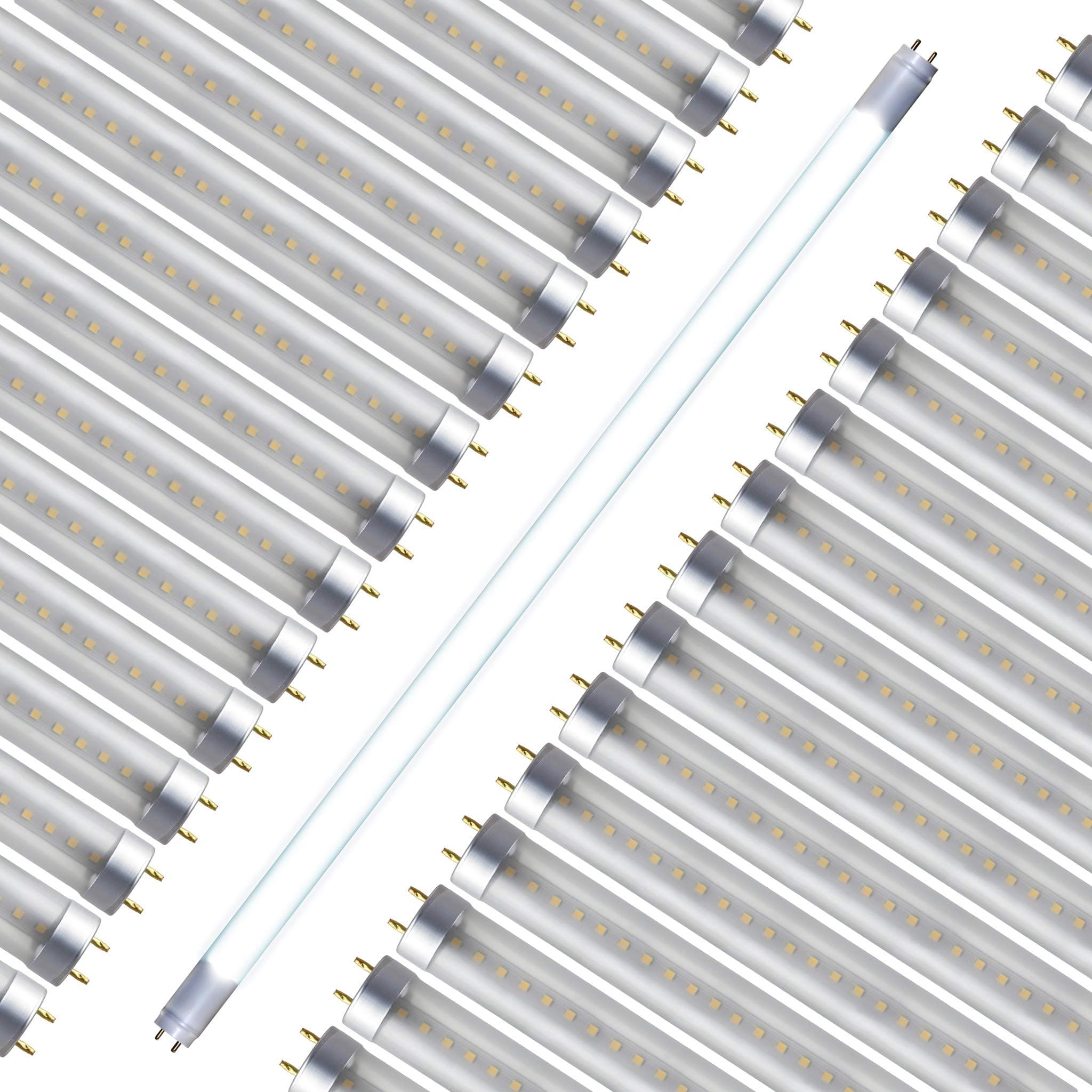 30 Pack, 4FT, T8 T10 T12, Type A & B LED Tube, Light Clear Lens 18W; 120V-277V; 2550 Lumens (Cool White 4000K)
