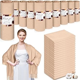 Xtinmee 50 Pack Pashmina Shawl Bulk Pashmina Wraps Scarf for Guest Wedding Favor Women Gifts Bridal Shower Birthday Party