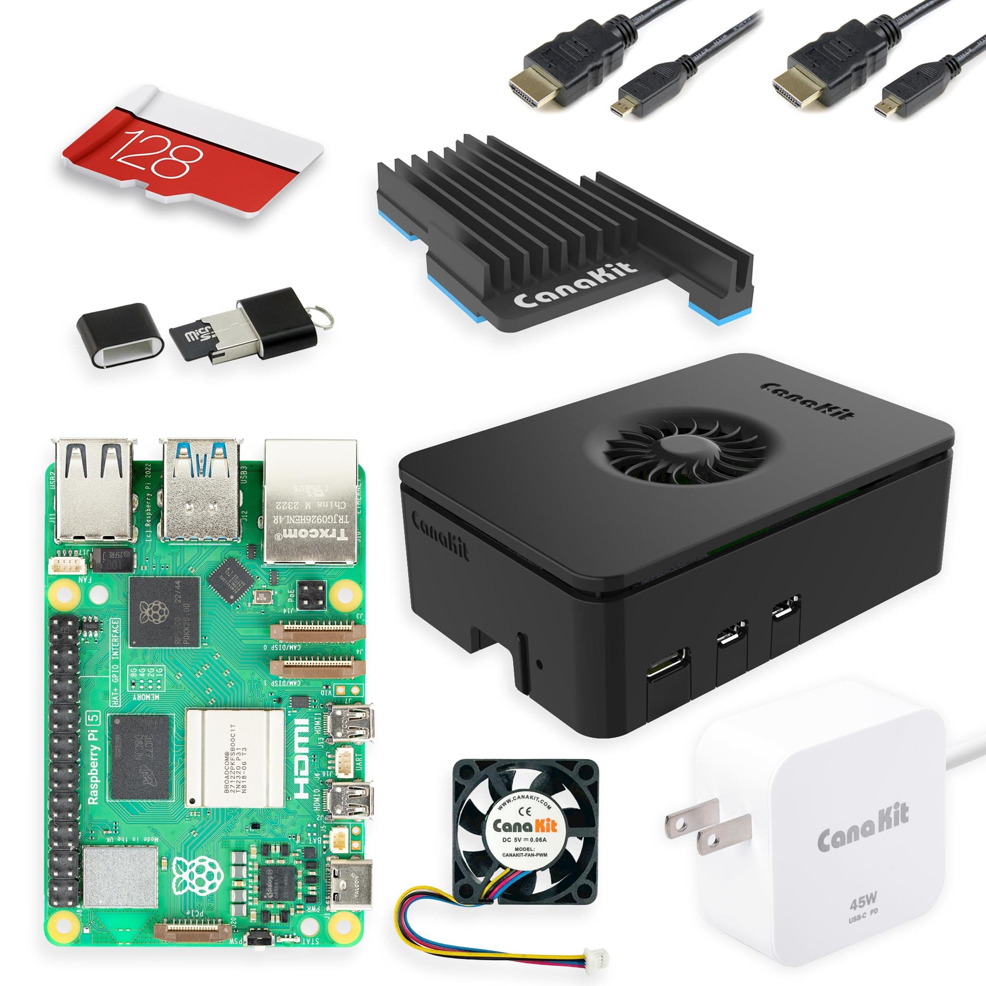 Raspberry Pi 5 Starter Kit - Turbine Black (128GB Edition) (8GB RAM)