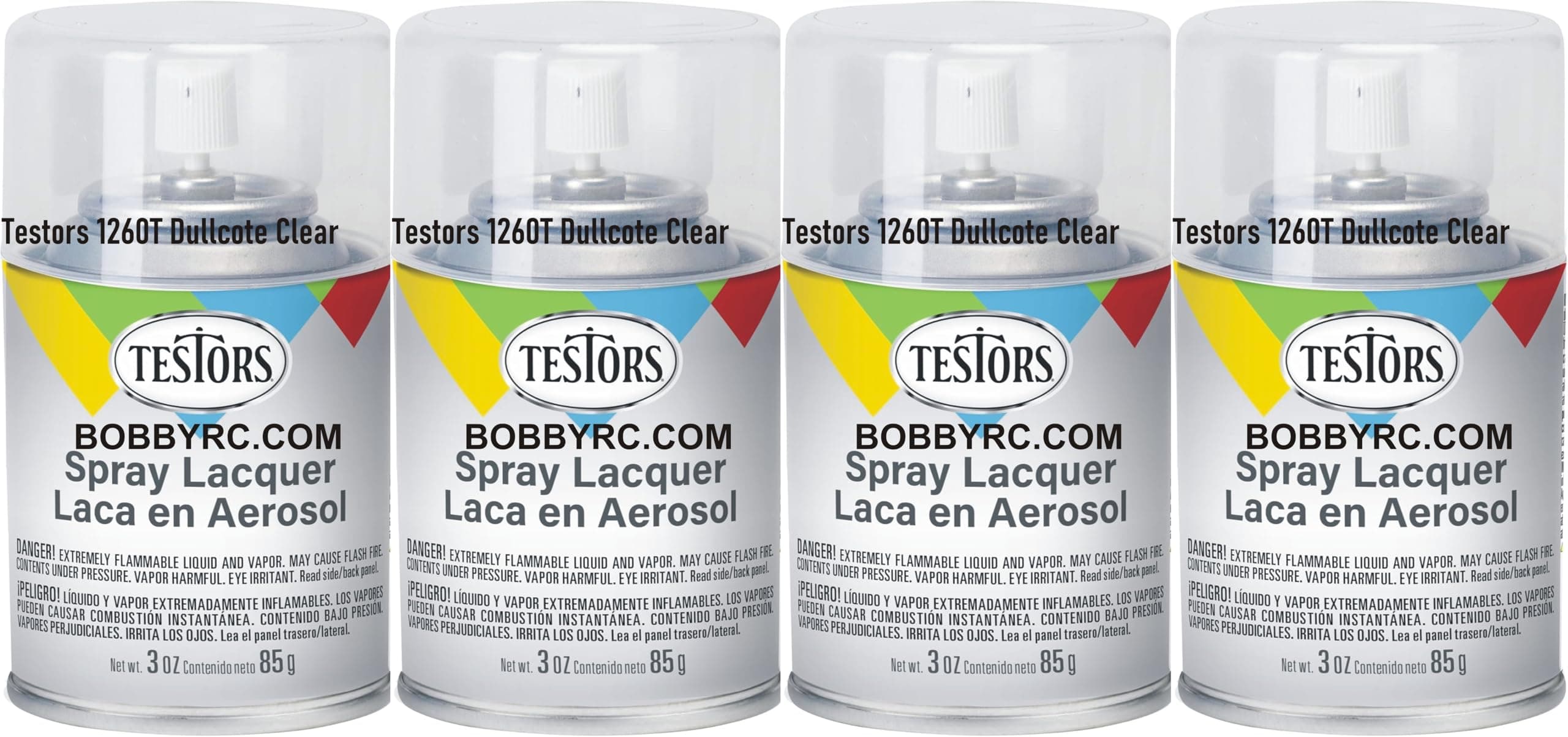 4 Pack of the Testors Dullcote Spray Lacquer 3oz