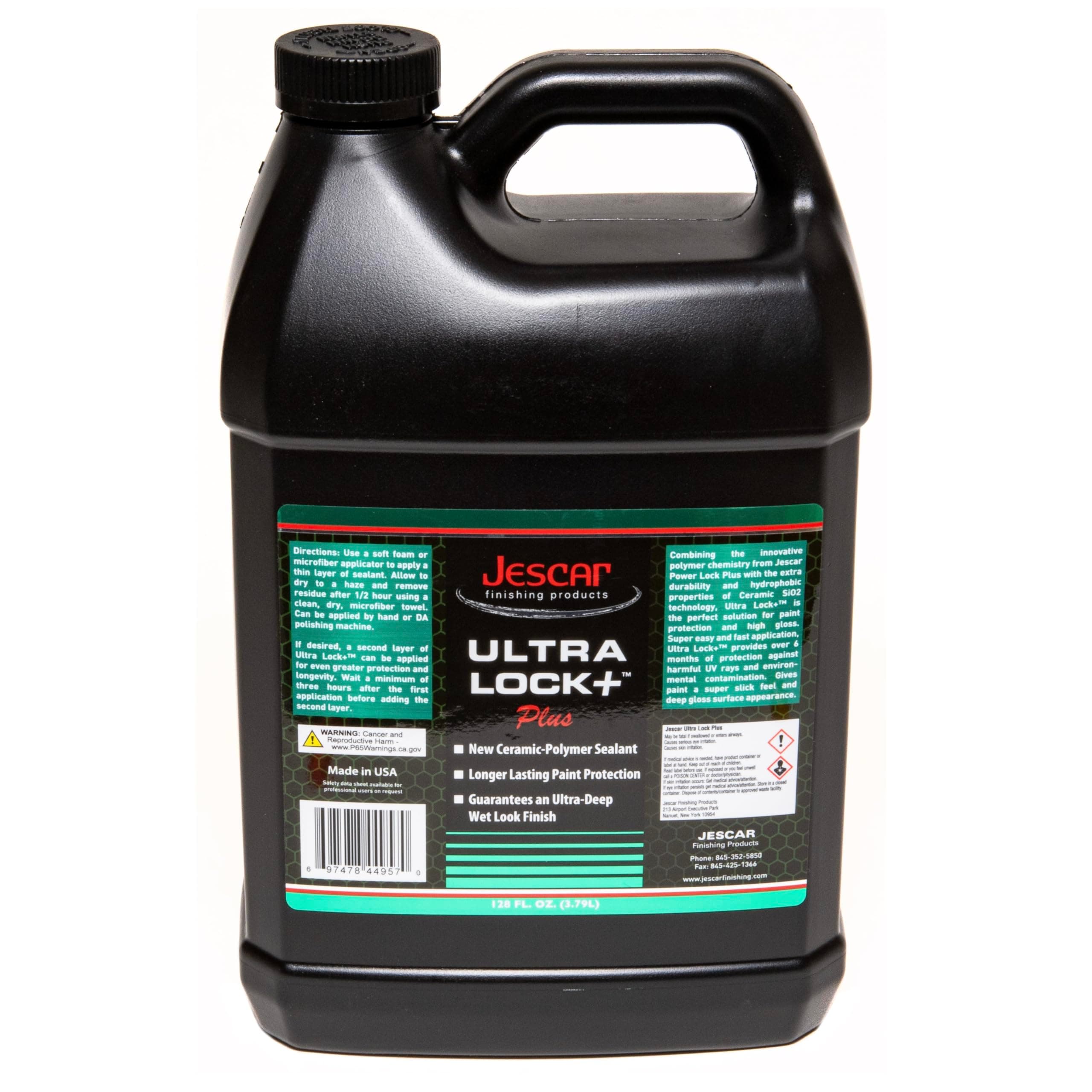 Jescar Ultra Lock + - 128oz | SiO2-Infused Advanced Polymer Sealant for Long-Lasting Paint Protection and High Gloss Finish – UV Protection, Easy Application, Safe for Cars, Boats, RVs, & Motorcycles