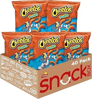 Cheetos Cheese Flavored Snacks, Puffs, 0.875 Ounce (Pack of 40)