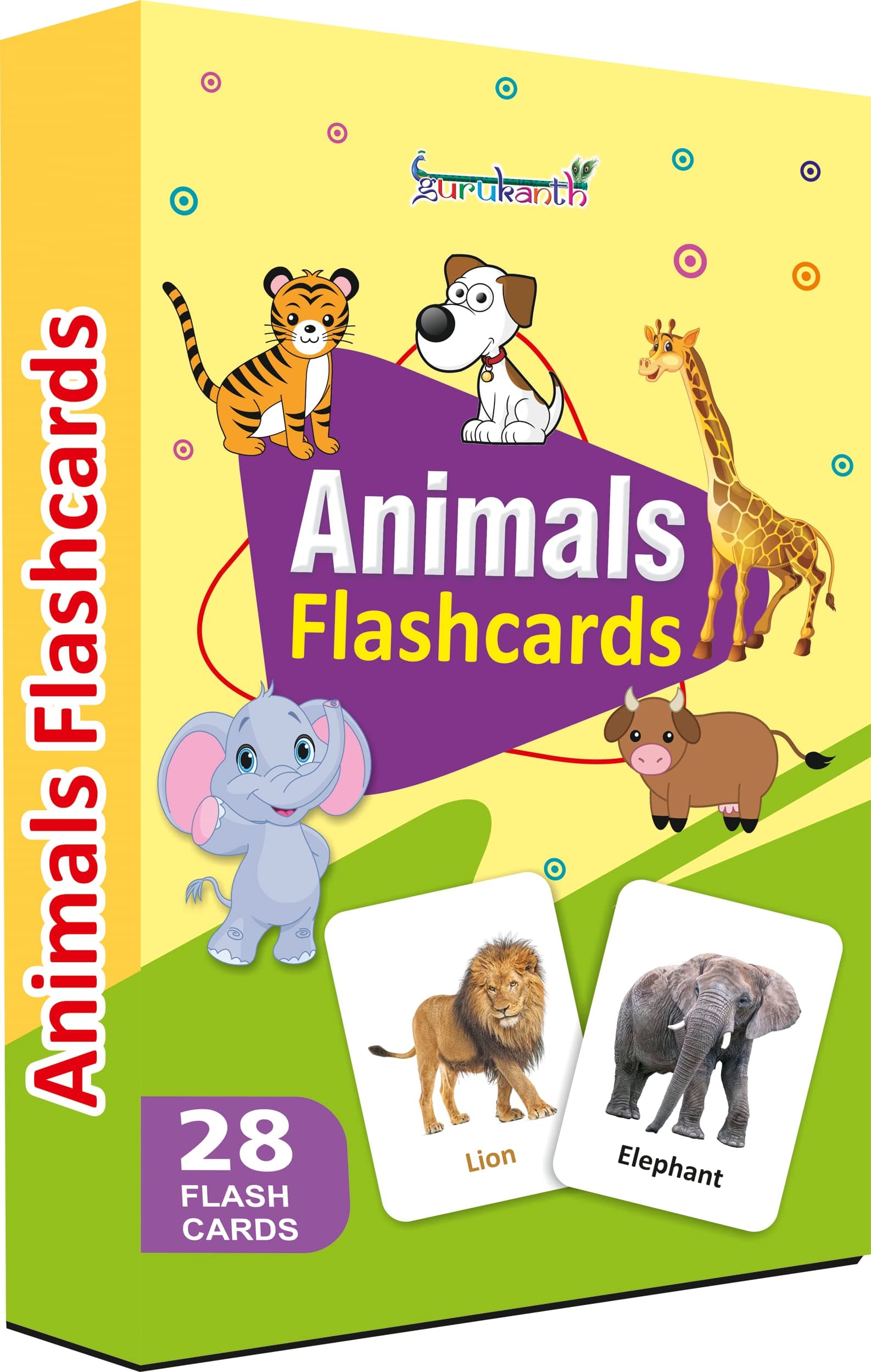 Gurukanth® Premium Animals Flash Cards for Kids Early Learning | Easy & Fun Way of Learning 1 Year to 6 Years Babies Smart Toys