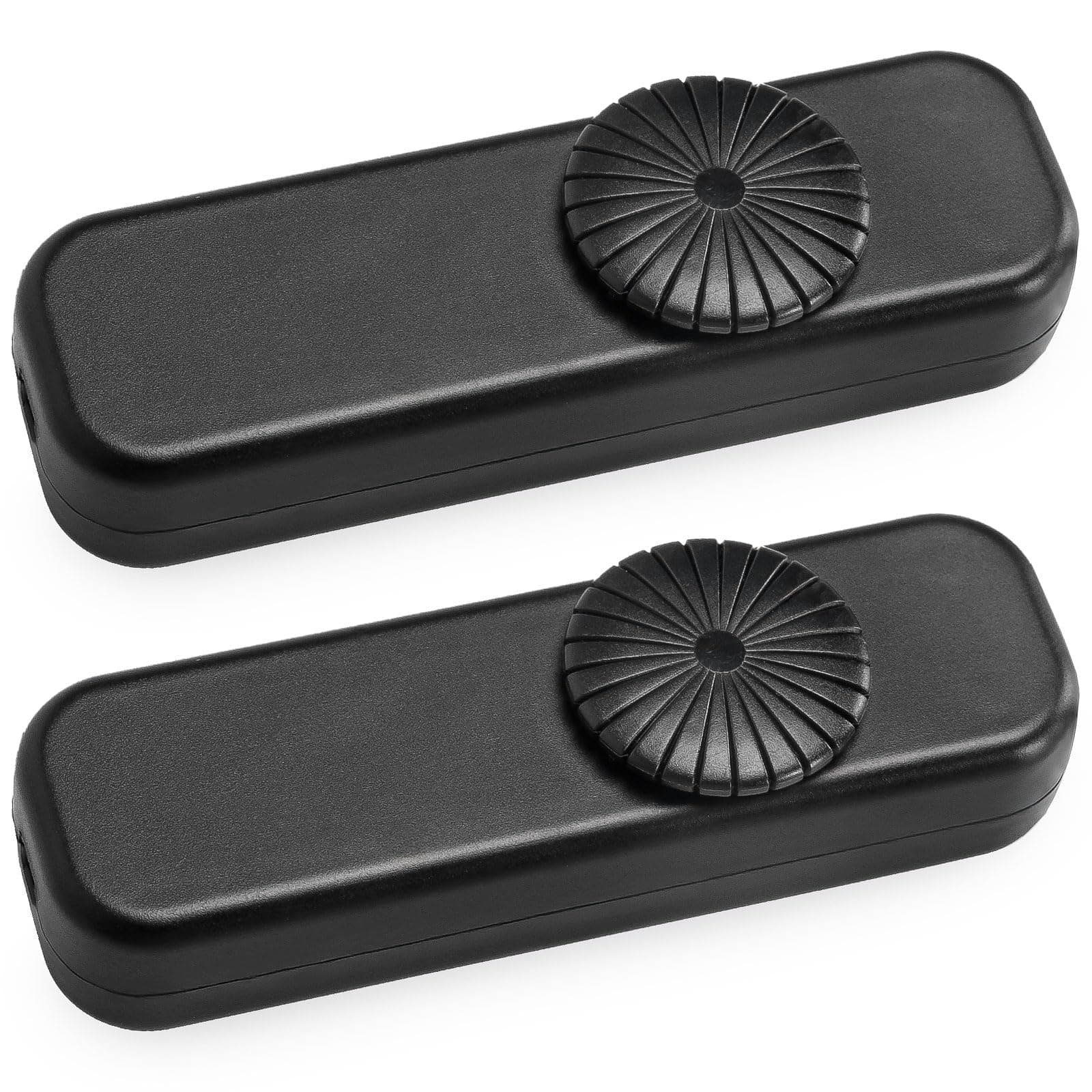 Inline Lamp Switch 2 Pack, Full Range Rotary Dimmer Switch, Black Cord Switch Replacement for Table Lamp, Floor Lamp, Pendant Light, Works with Dimmable LED, Incandescent, Halogen Bulbs