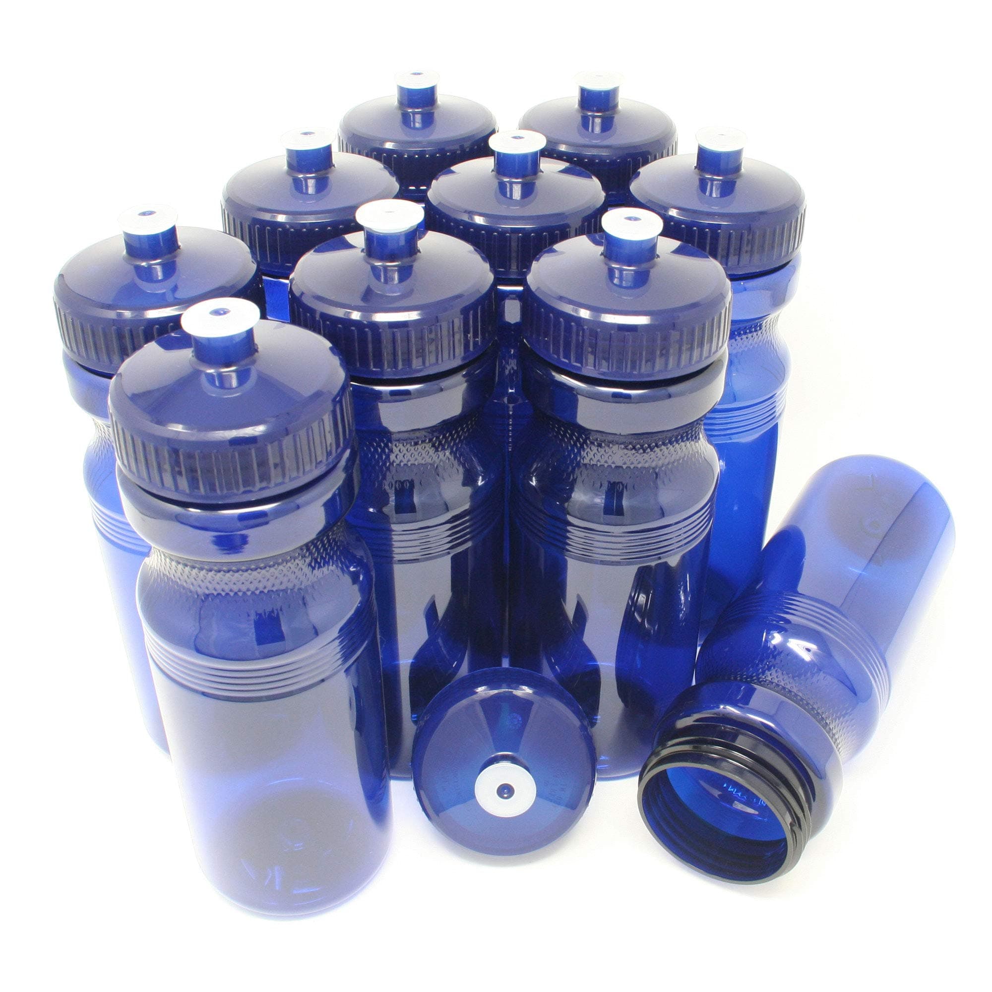 24 Ounce BPA-Free Plastic Water Bottles, Set of 10, Made in USA