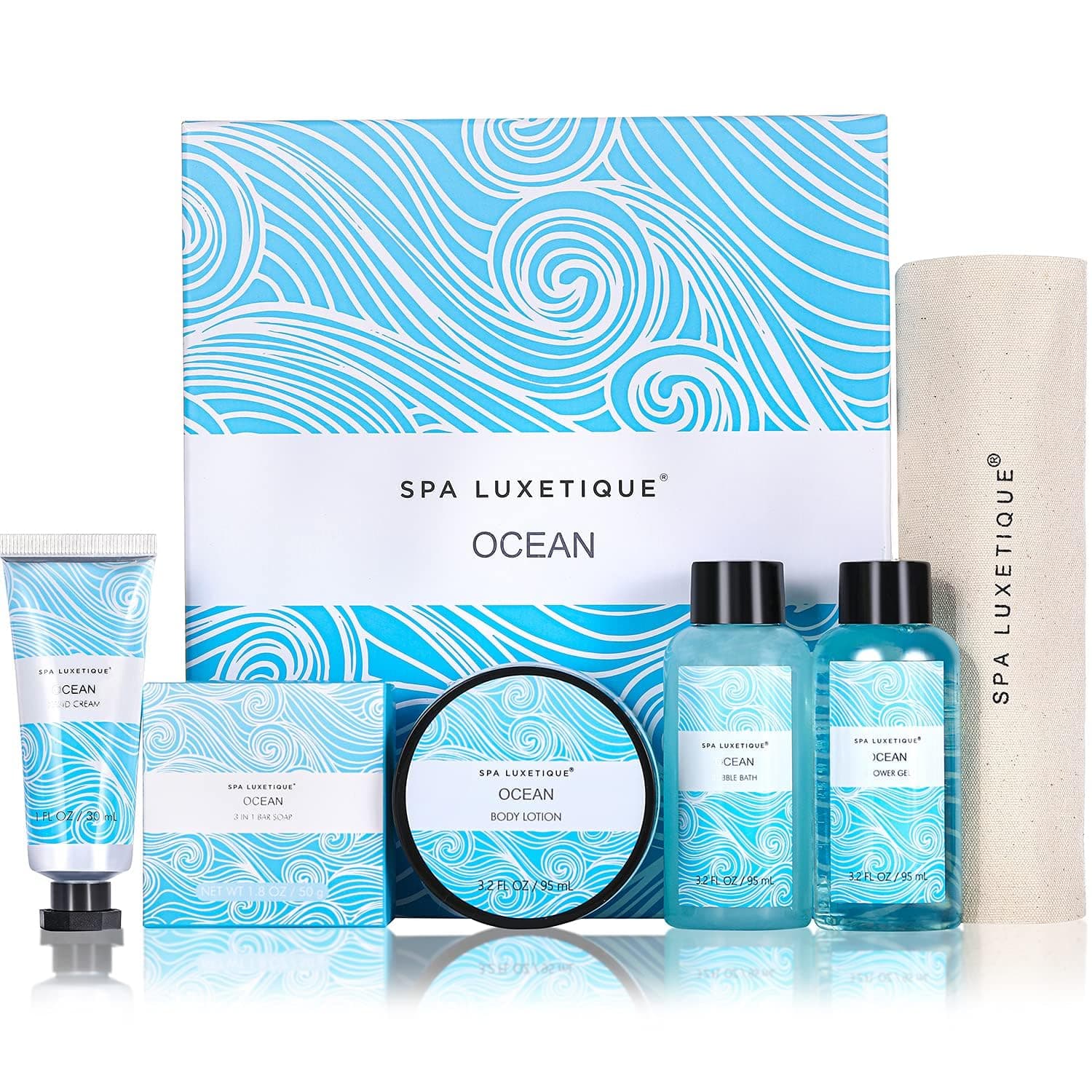 Spa Gift Set for Women,Ocean Spa Set Includes Body Lotion, Shower Gel,Bubble Bath, Hand Cream,Bath Gifts for Women, Christmas Gifts