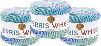 Lion Brand Yarn Ferris Wheel Yarn, Multicolor Yarn for Knitting, Crocheting, and Crafts, 3-Pack, Cotton Candy