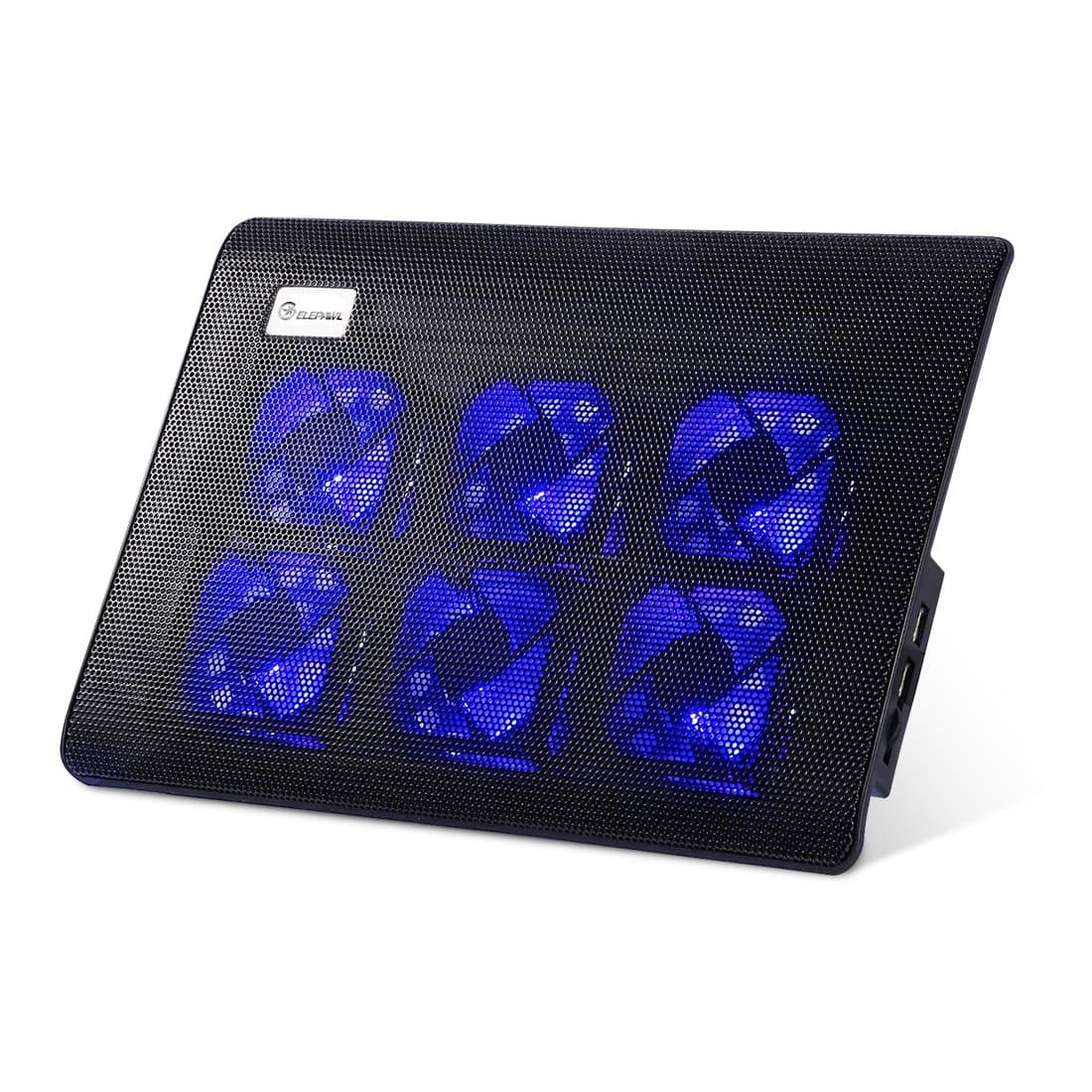 ELEPAWL Laptop Cooler Cooling Pad Stand USB Powered Portable Cooling mat with 6 fans at 11,070 RPM total, Ergonomic Design Pertect and suitable for various Laptop and Laptop Bags up to 17 inch.