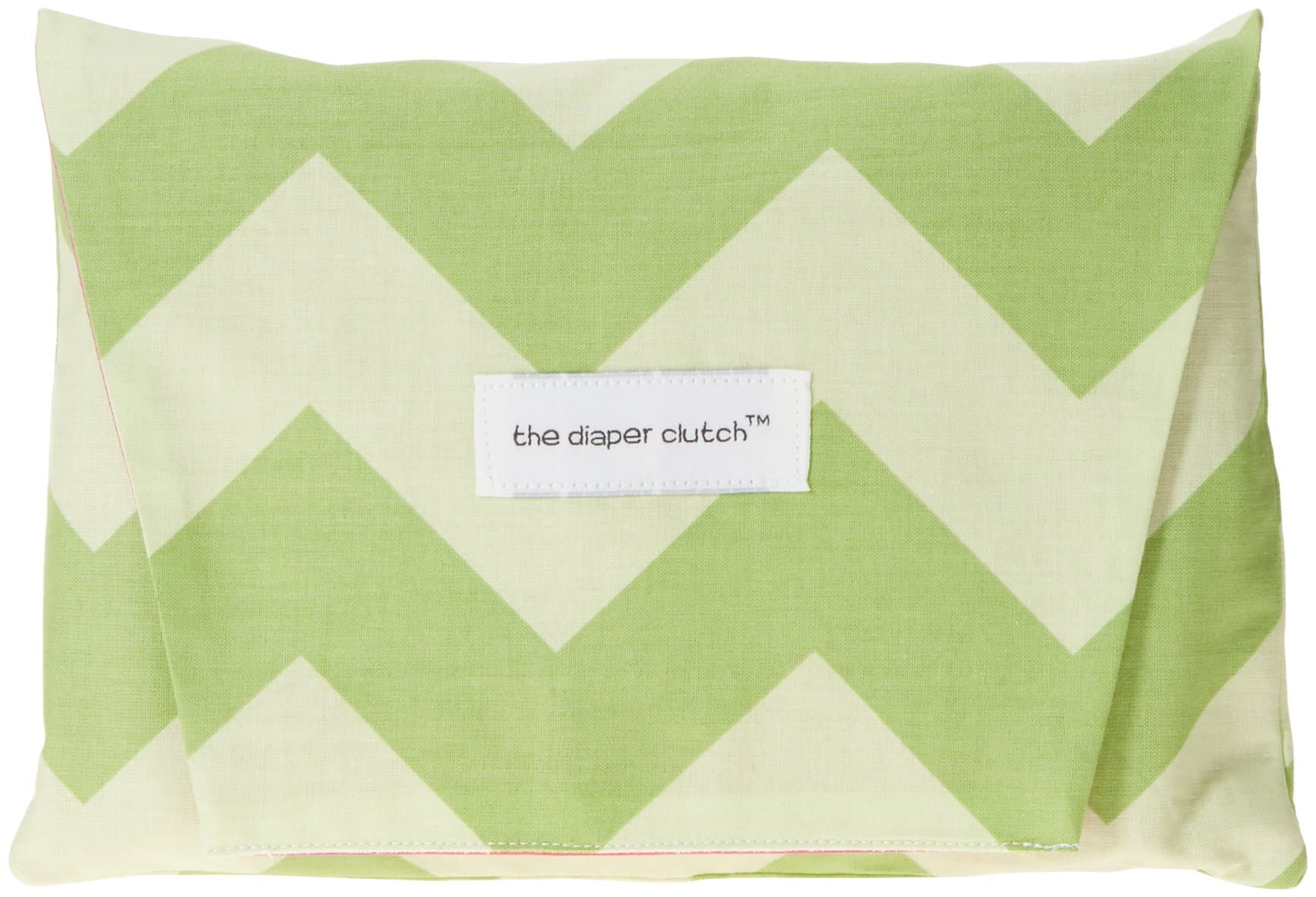 The Diaper Clutch Diaper and Wipe Case (Lime Chevron)