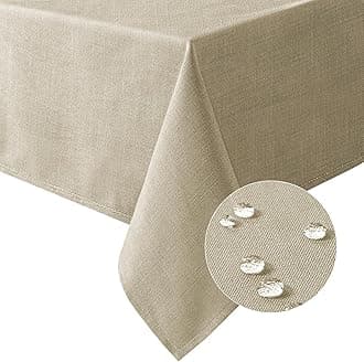 H.VERSAILTEX Linen Textured Table Cloths 60 x 120 Inch Premium Solid Tablecloth Spill-Proof Waterproof Table Cover for Dining Buffet Feature Extra Soft and Thick Fabric Wrinkle Free, Taupe