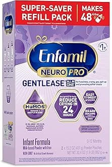 NeuroPro Gentlease for easing Fussiness, Crying, Gas, Spit-up in 24 Hrs, Smaller Proteins for Easy Digestion, Brain Supporting DHA, Prebiotic Blend, HuMO6*, Baby Formula, Powder Refill Box, 30.4 Oz