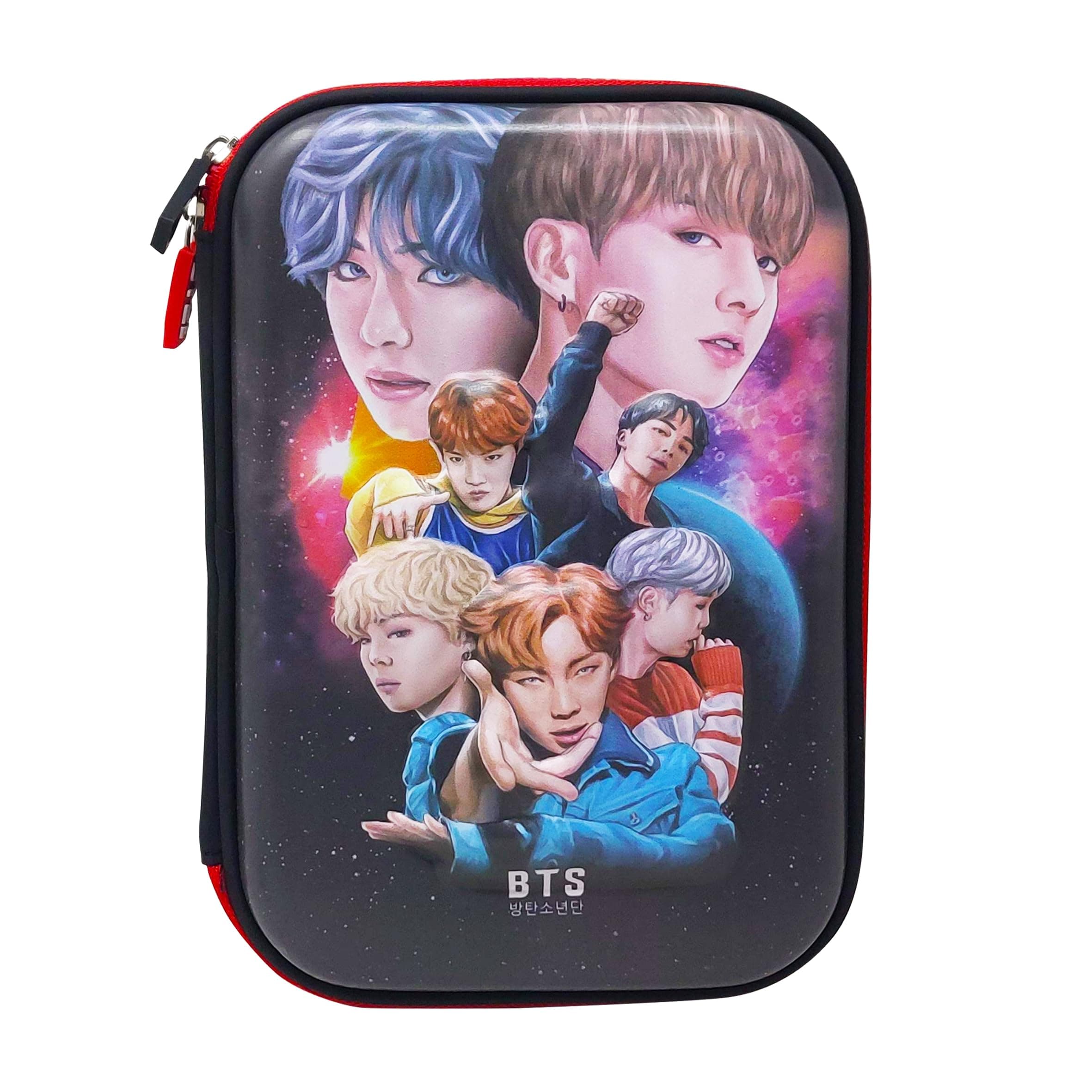 PARTEETCute Designer Premium Stylish Multipurpose BTS Pencil Pouch, Pencil Case Large Capacity Hardtop EVA Pouch Organizer for Girls and Boys & Women, Big Pouch, Pouch for Kids, BTS Pouch for Kids,