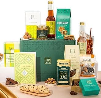 Vegan Hamper with Truffles & Hot Chocolate Set, Just Because Gift Hamper Her Plus 2 Non-Alcoholic Mocktails by EDEN & CO