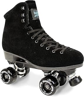 Boardwalk Unisex Outdoor Roller Skates with Retro Leather Boots and 82A Wheels