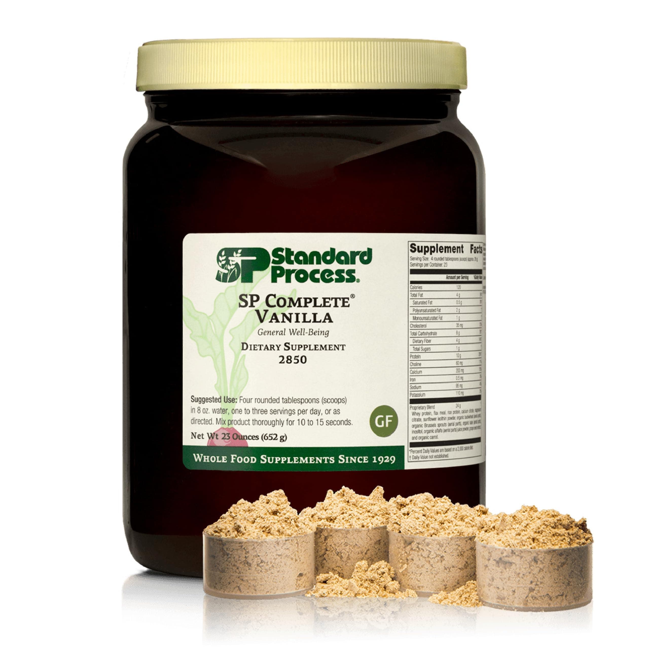 Standard Process SP Complete - Whole-Food Nutrition for Immune & Liver Function - Protein Source with Antioxidant Activity - Post-Workout Muscle Support - Gluten-Free & Non-Soy - Vanilla, 23 oz