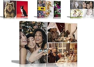 Artley Prints 3 Photos on Custom Canvas Wall Art Hanging Wall Decor Personalised Pictures Stretched and Framed Prints 60 x 40cm (24 x 16 inches) A2