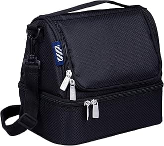 Wildkin Rip-Stop Black Two Compartment Lunch Bag