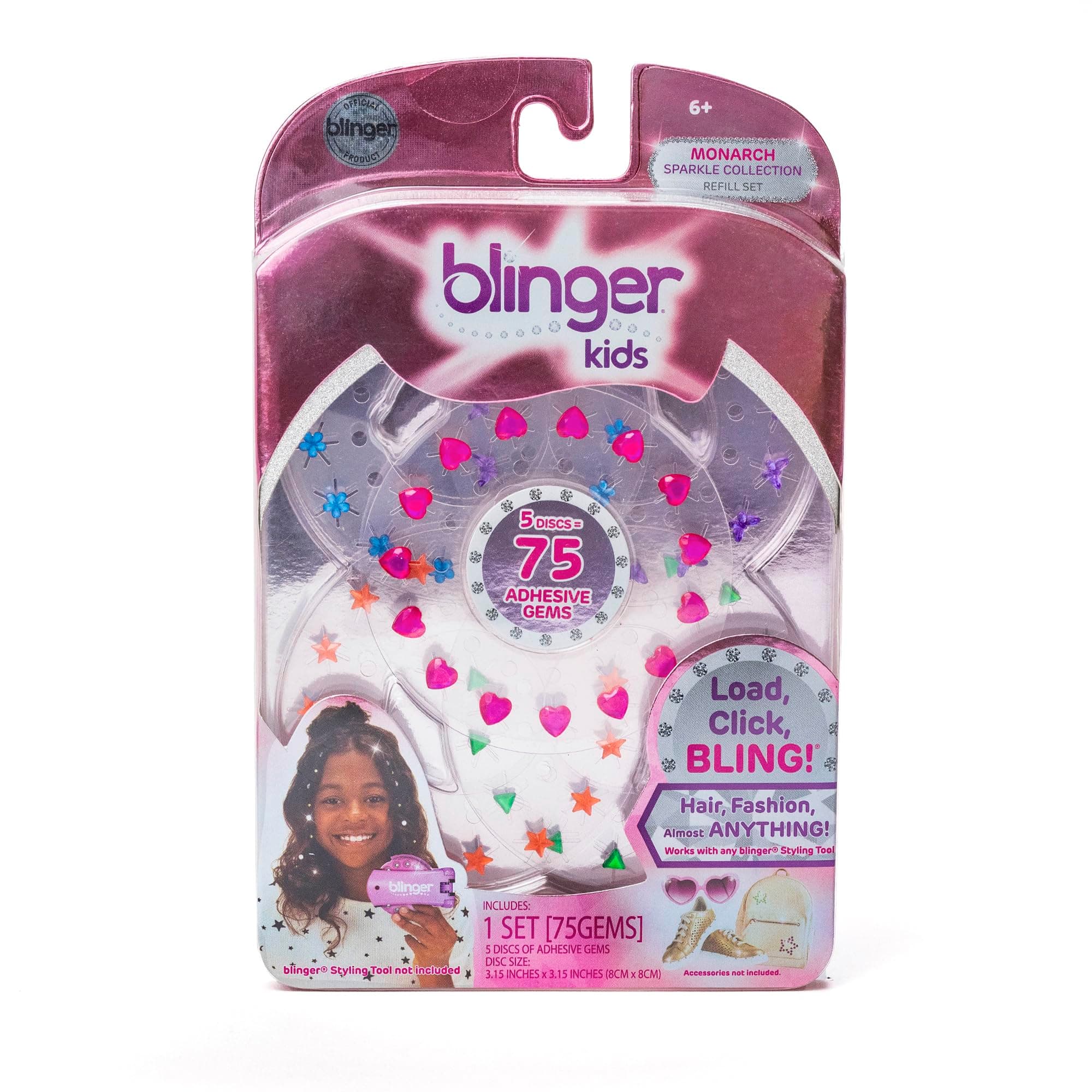 Sparkle Collection Refill Pack | 75 Acrylic Rhinestones in 5 Discs | Exclusive for Blinger Gem Stamper (Monarch)