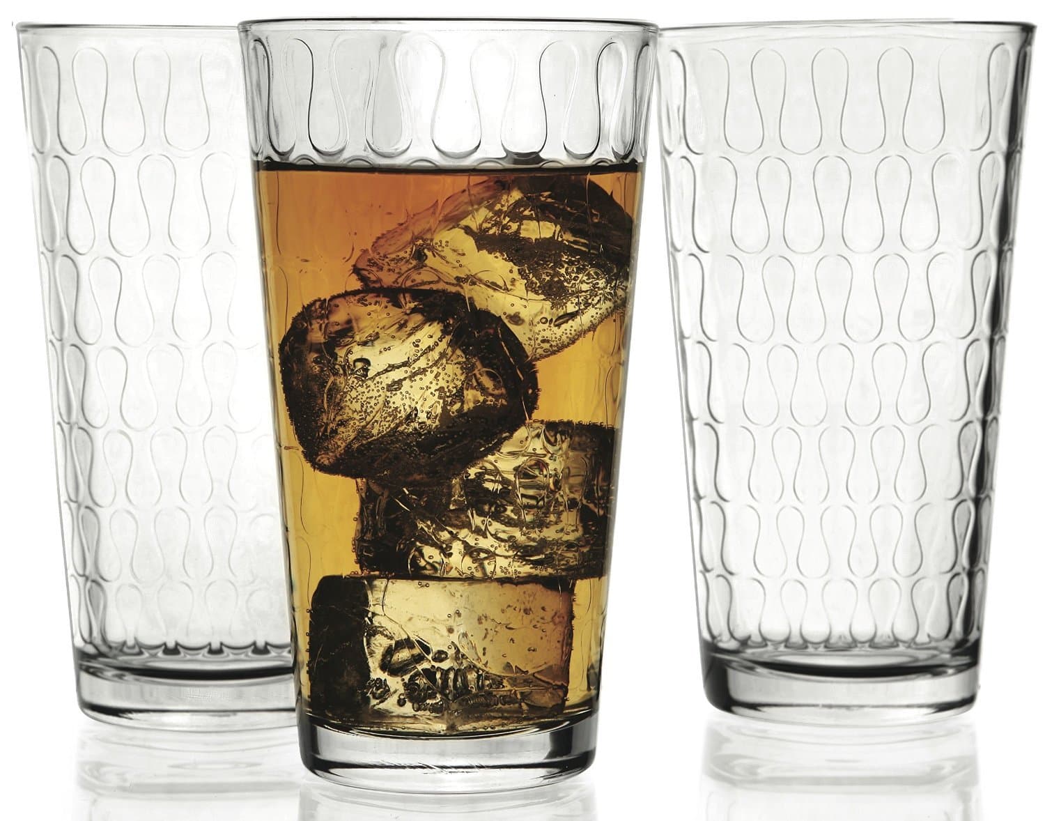 Cooler Glasses Vortex by Circleware-Set of 4 Drinking Glasses 17 OZ