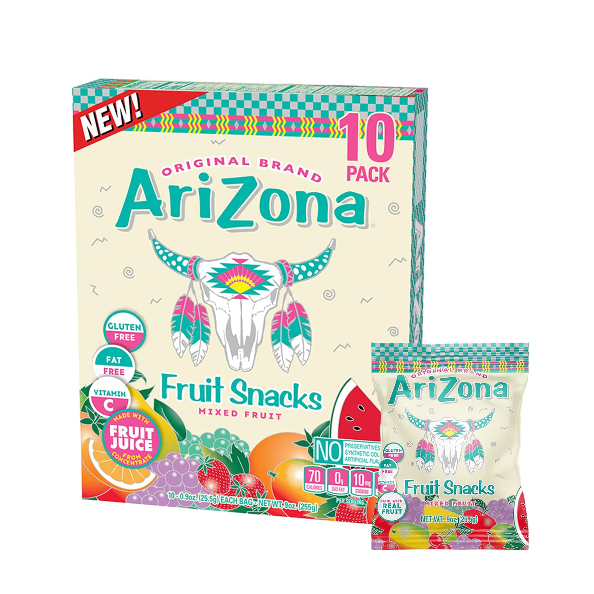AriZona Iced Tea Fruit Snacks Mixed Fruit 25.5g Box of 10