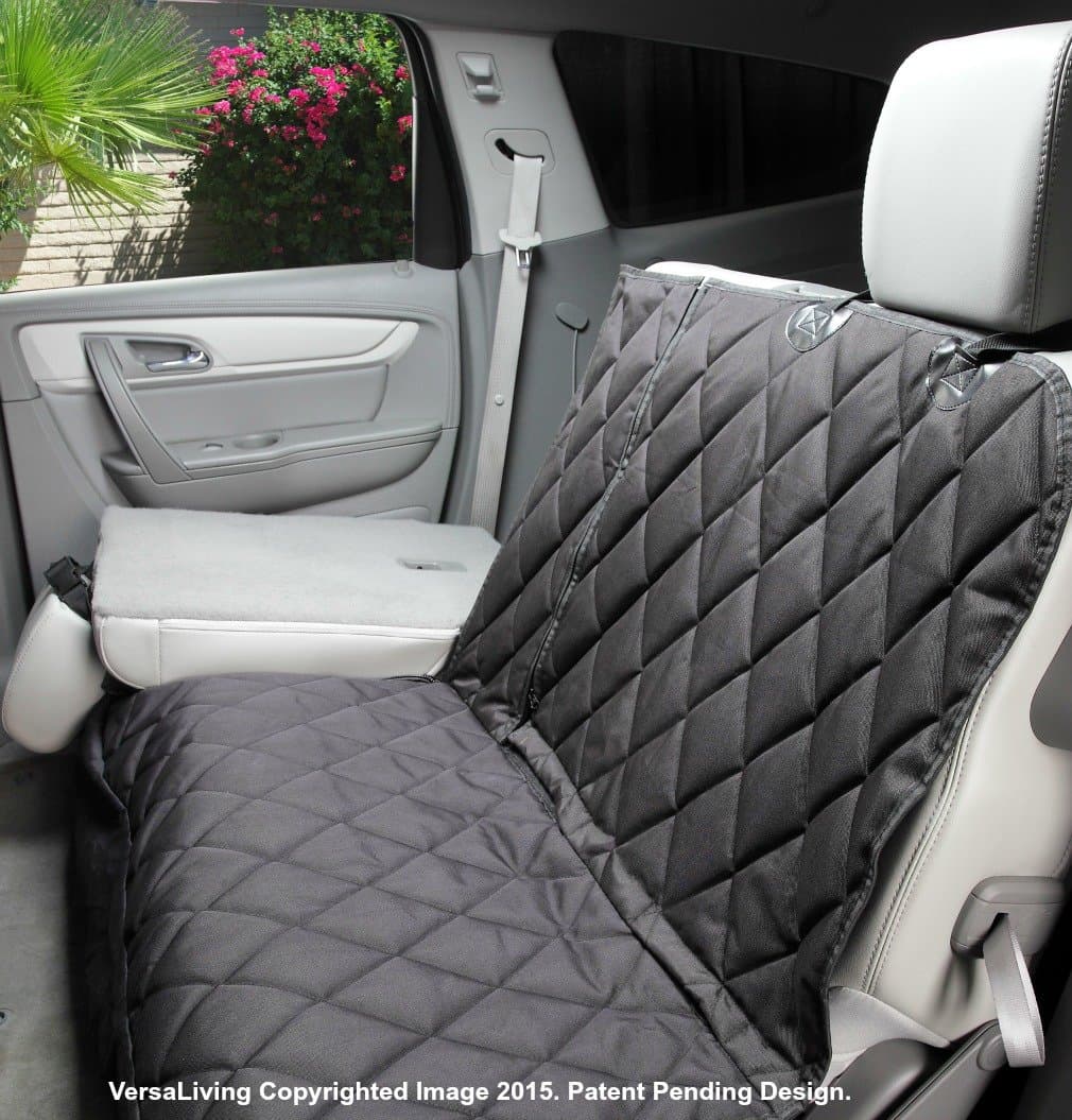 VersaVia Regular Fitted Split Rear Seat Waterproof Non-Slip Cover, Black