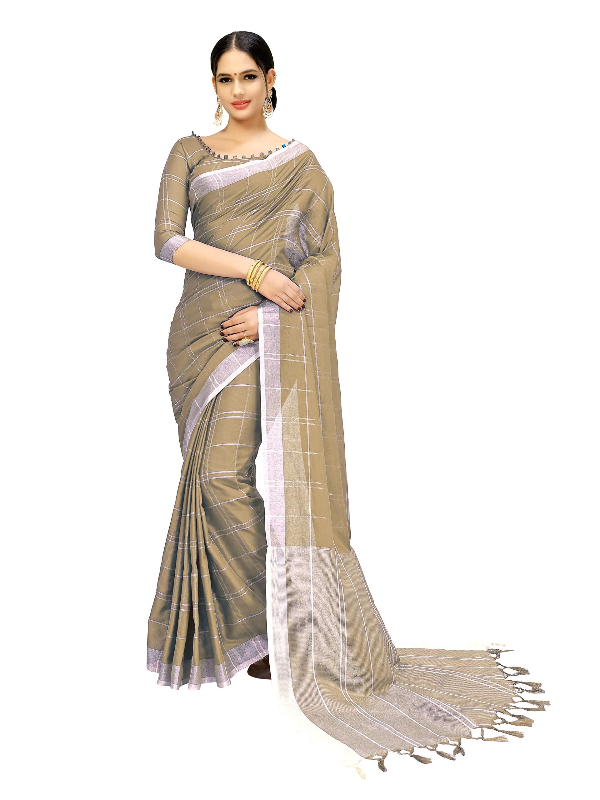 GoSriKi Cotton with Blouse Piece Saree