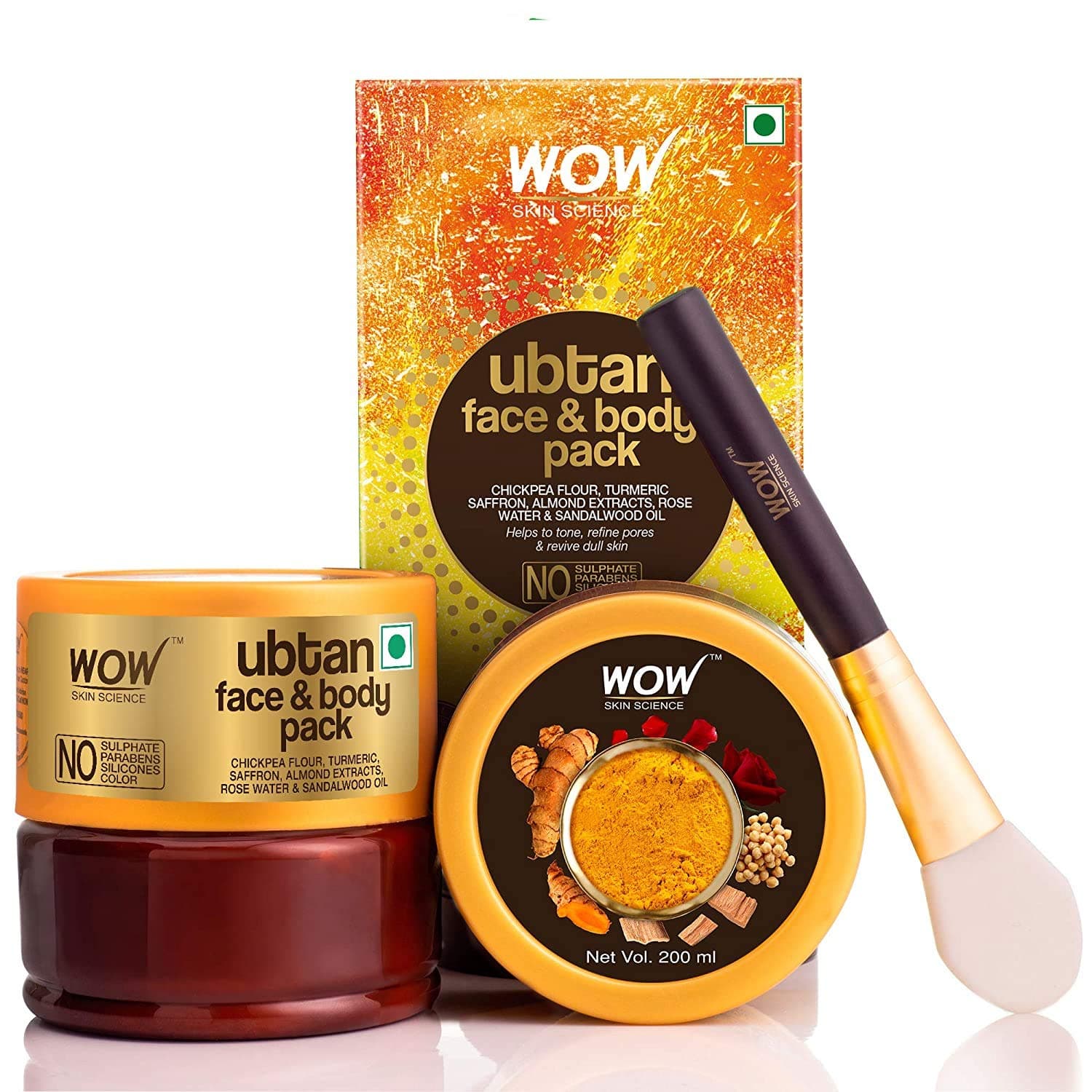 WOW Ubtan Face & Body Pack, 200 ml