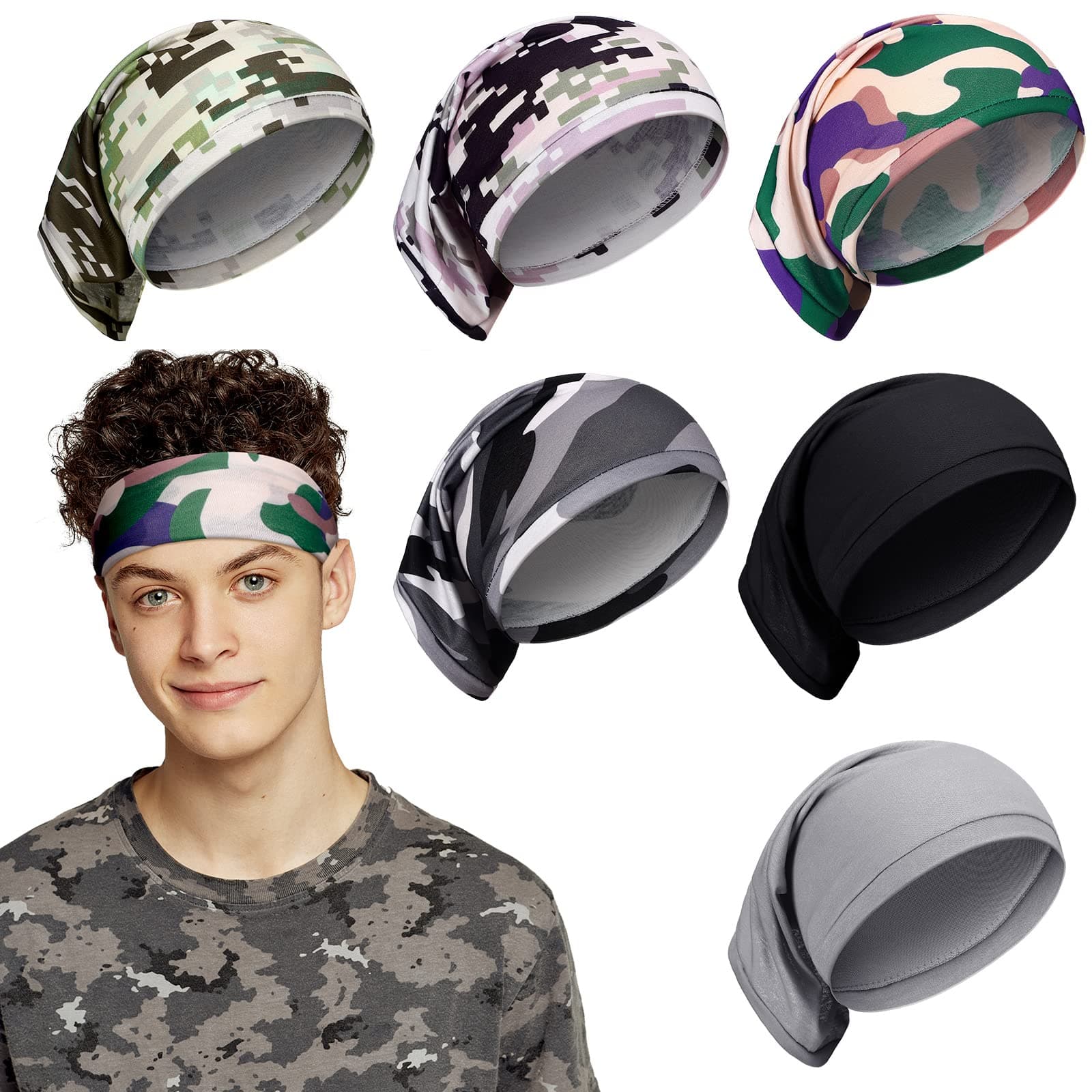 6 Pcs Children Unisex Spandex Dreadlocks Bands Elastic Head Wraps Dreadlock Cap Mens Headbands for Long Hair Soft Dreadlock Accessories Long Hair Dreads Braids Bonnet Tubes for Kids Boy Sleeping